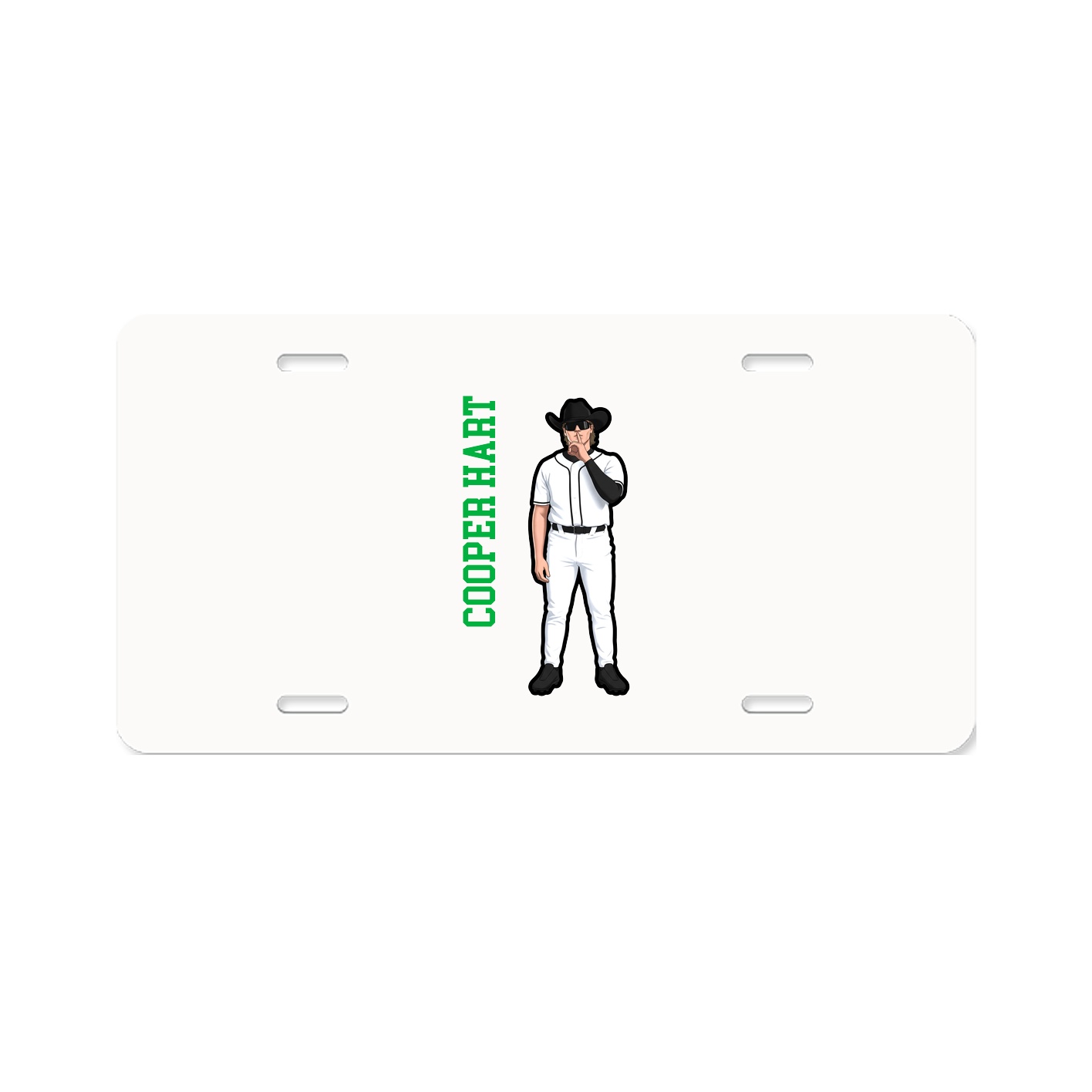 License Plate — Name Vertical in Classic