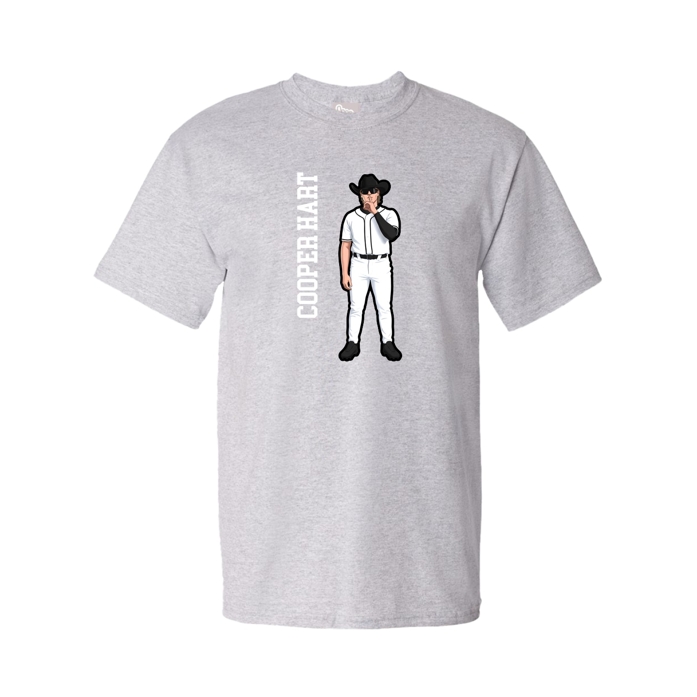 Youth Tee — Name Vertical in Grey