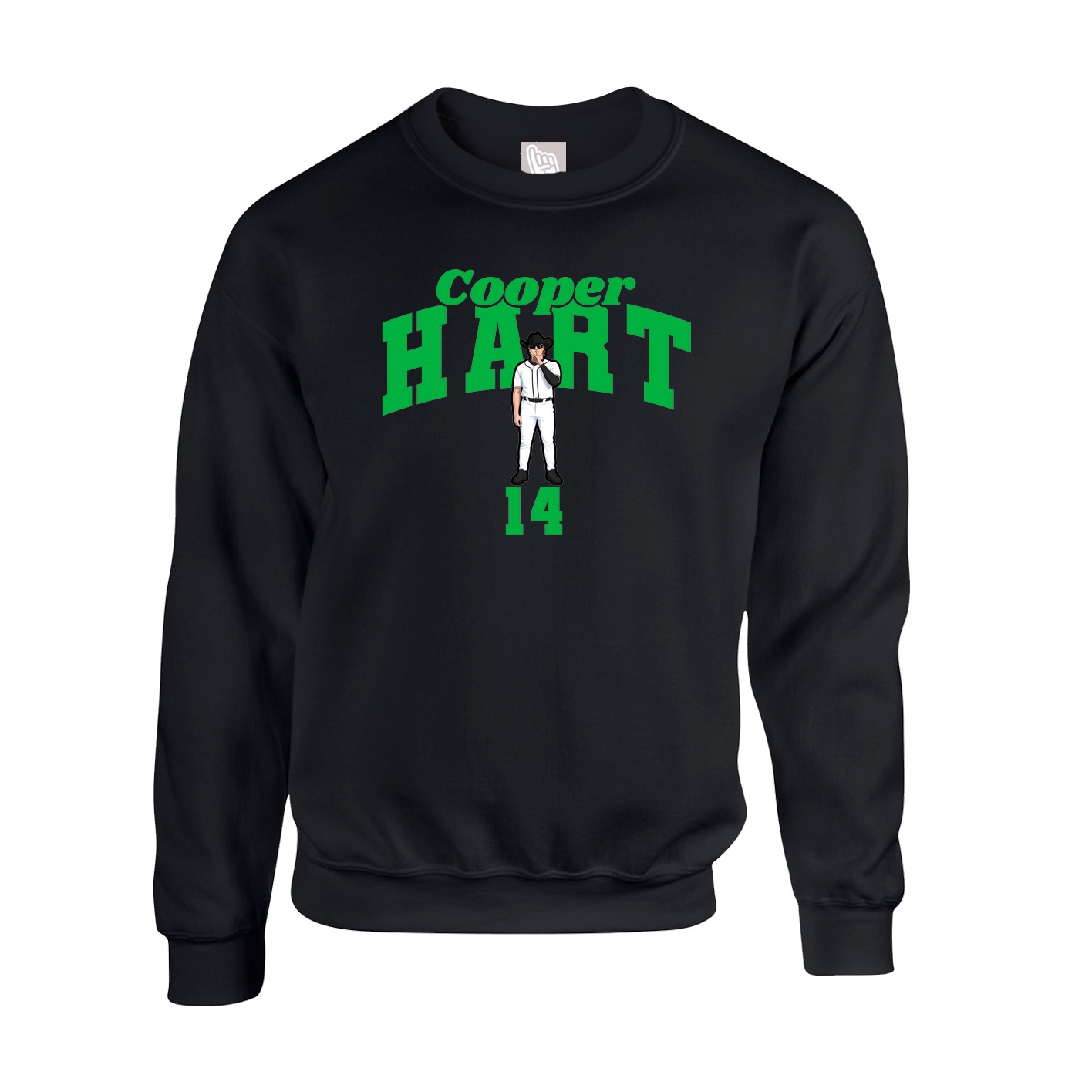 Fleece Crew — Signature Arch in Black