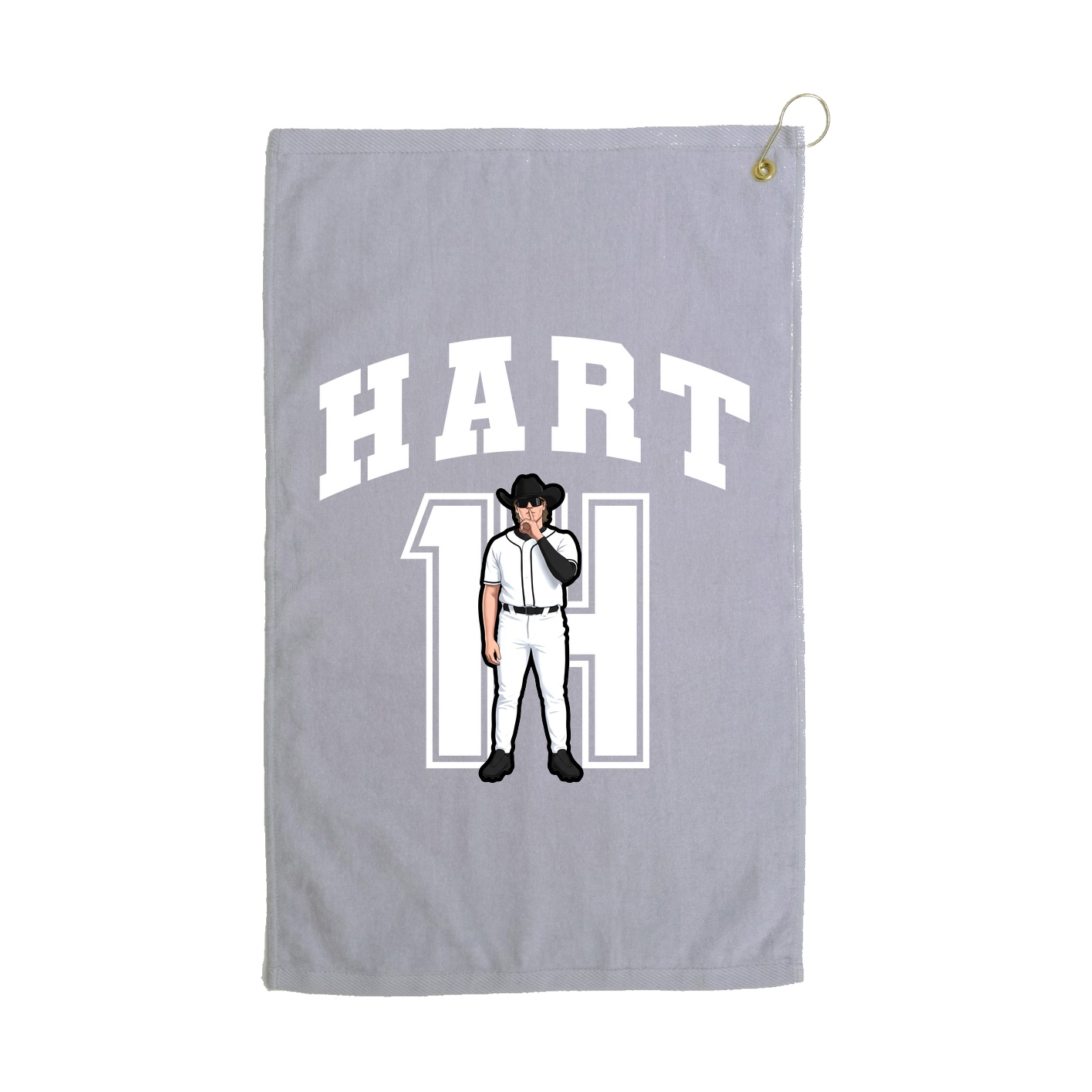 Golf Towel — Number in Grey