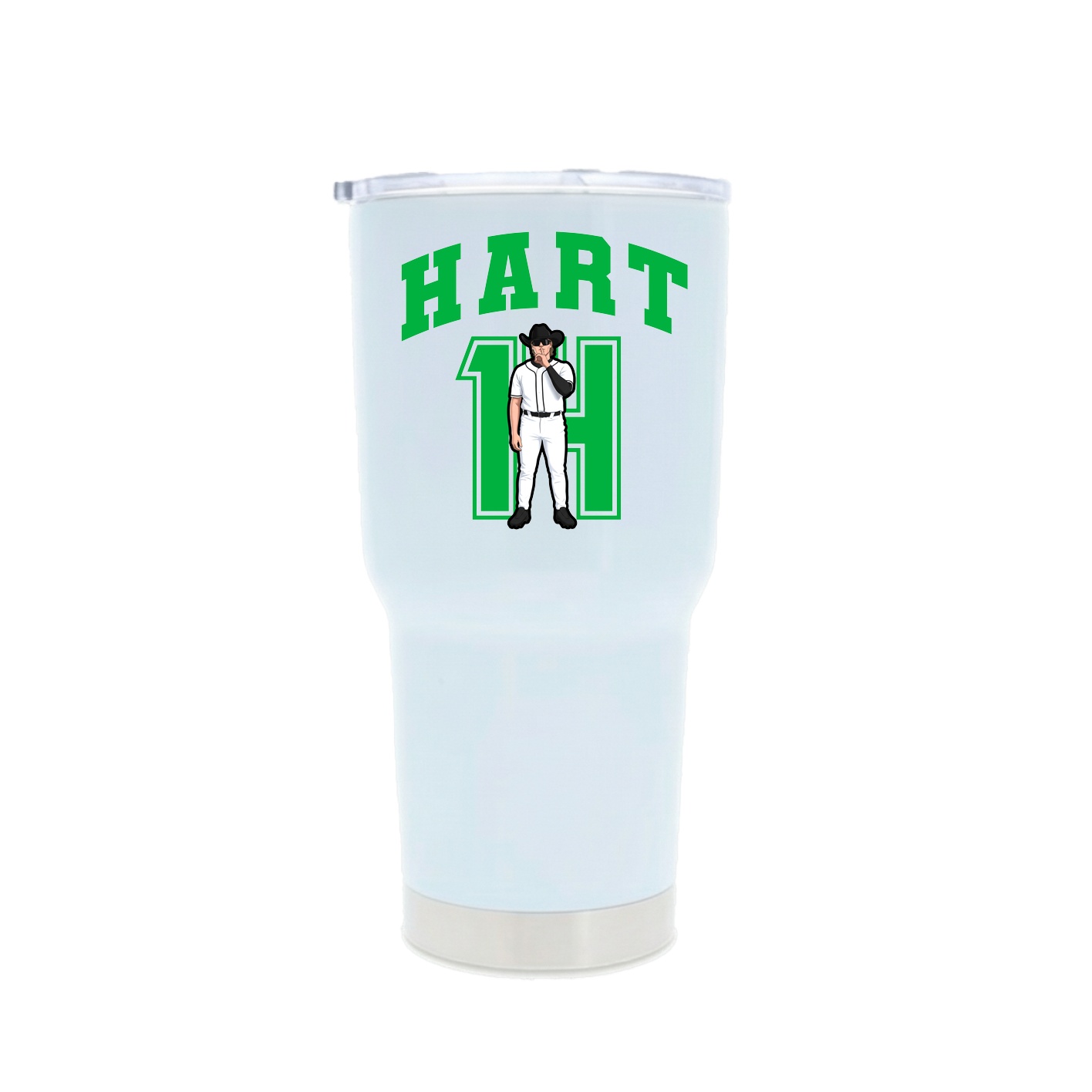 30oz Stainless Steel Tumbler — Number in White