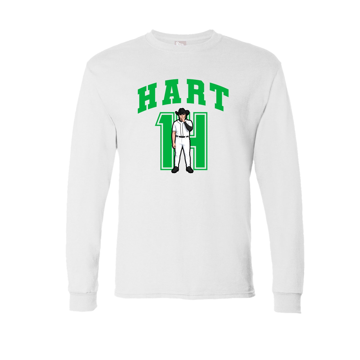 Long Sleeve Tee — Number in White