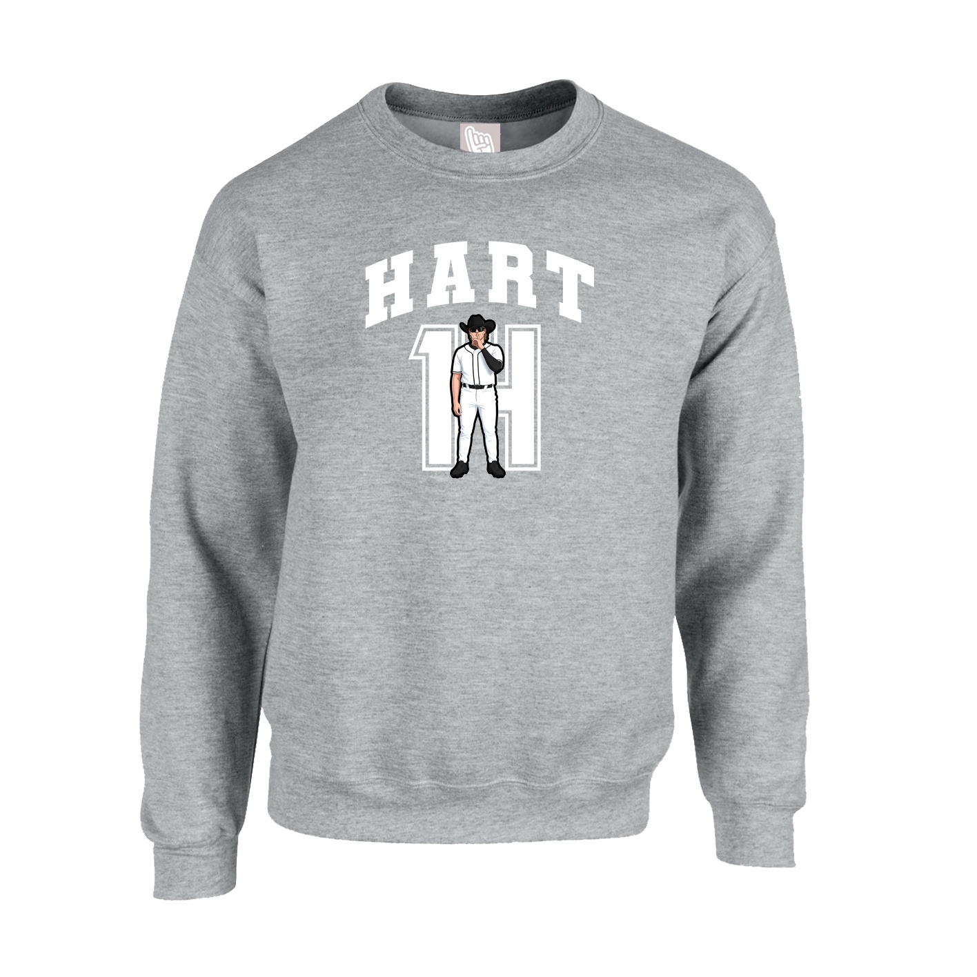 Fleece Crew — Number in Grey