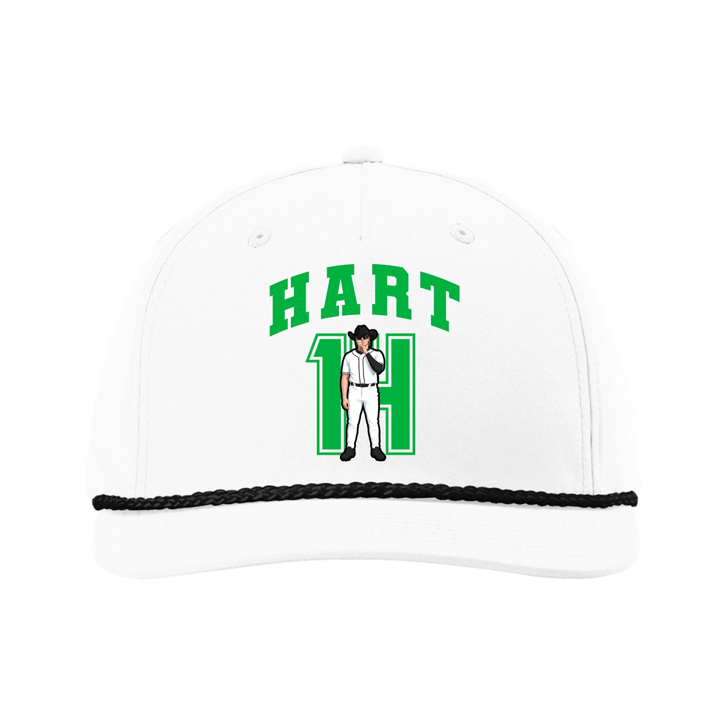 Five-Panel Classic Rope Cap — Number in White