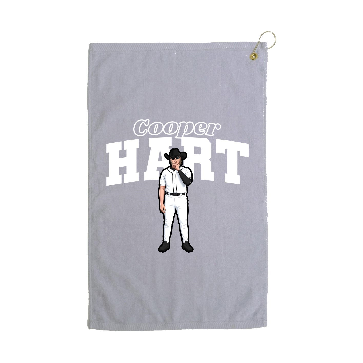 Golf Towel — Name Arch in Grey