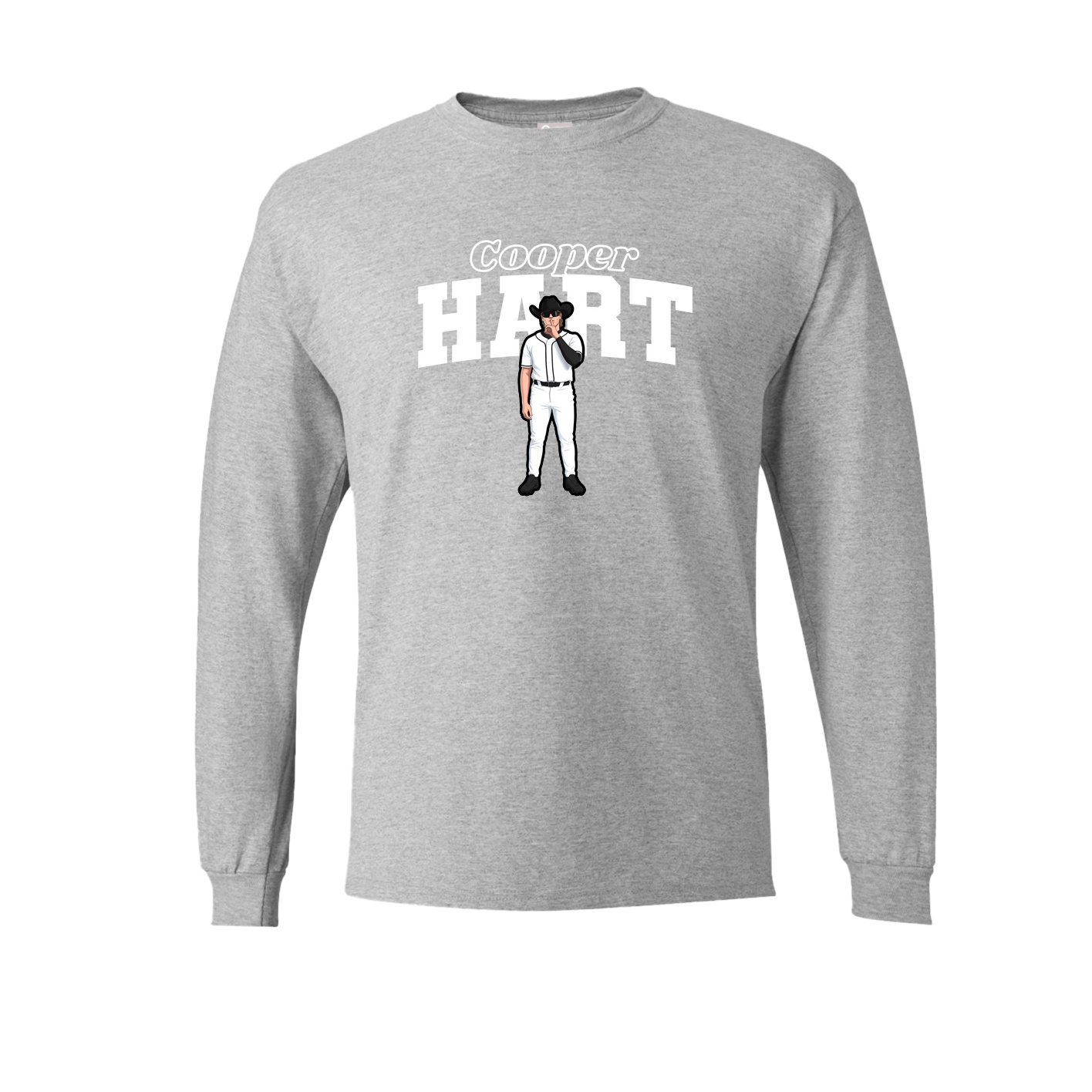 Long Sleeve Tee — Name Arch in Grey