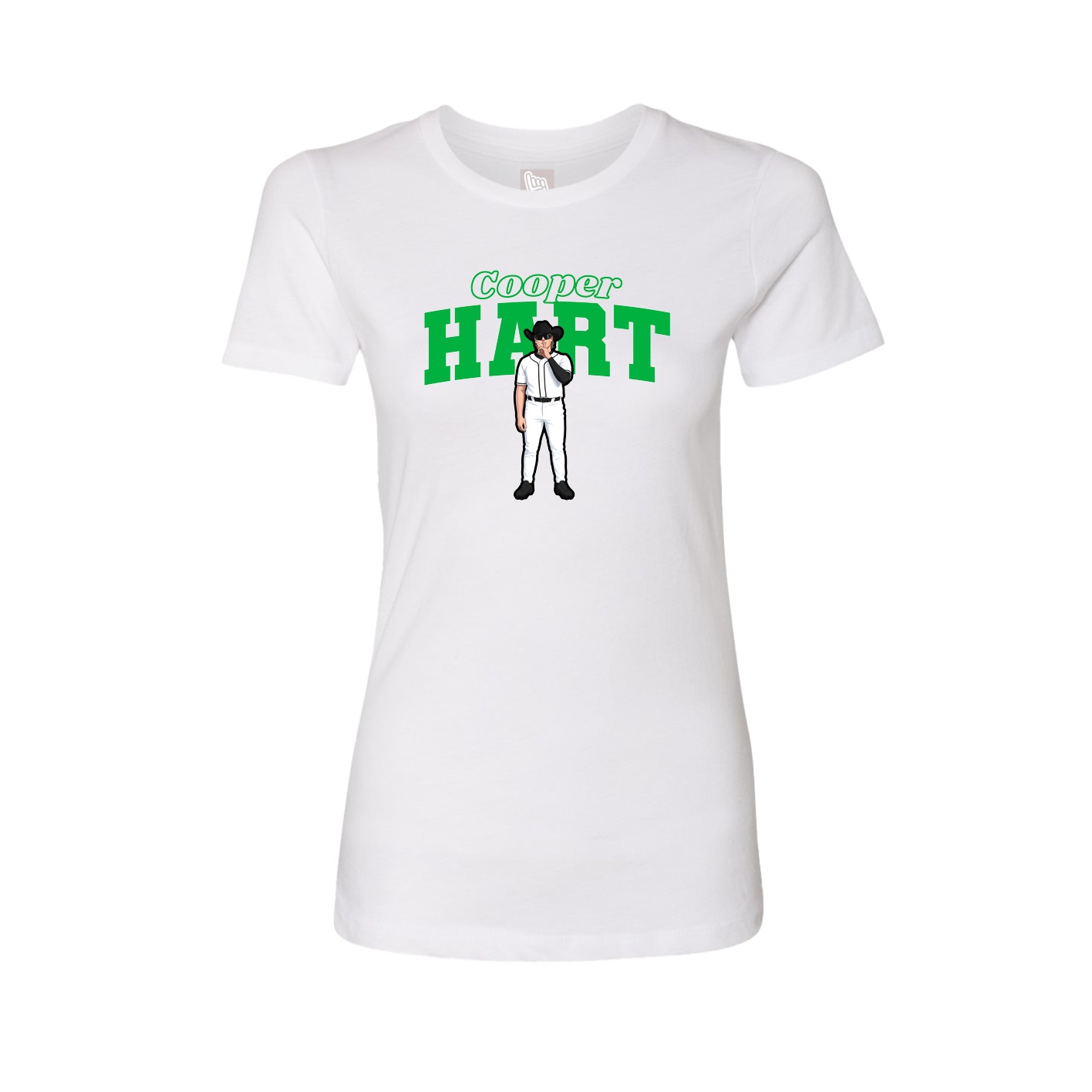 Fitted Women's Tee — Name Arch in White