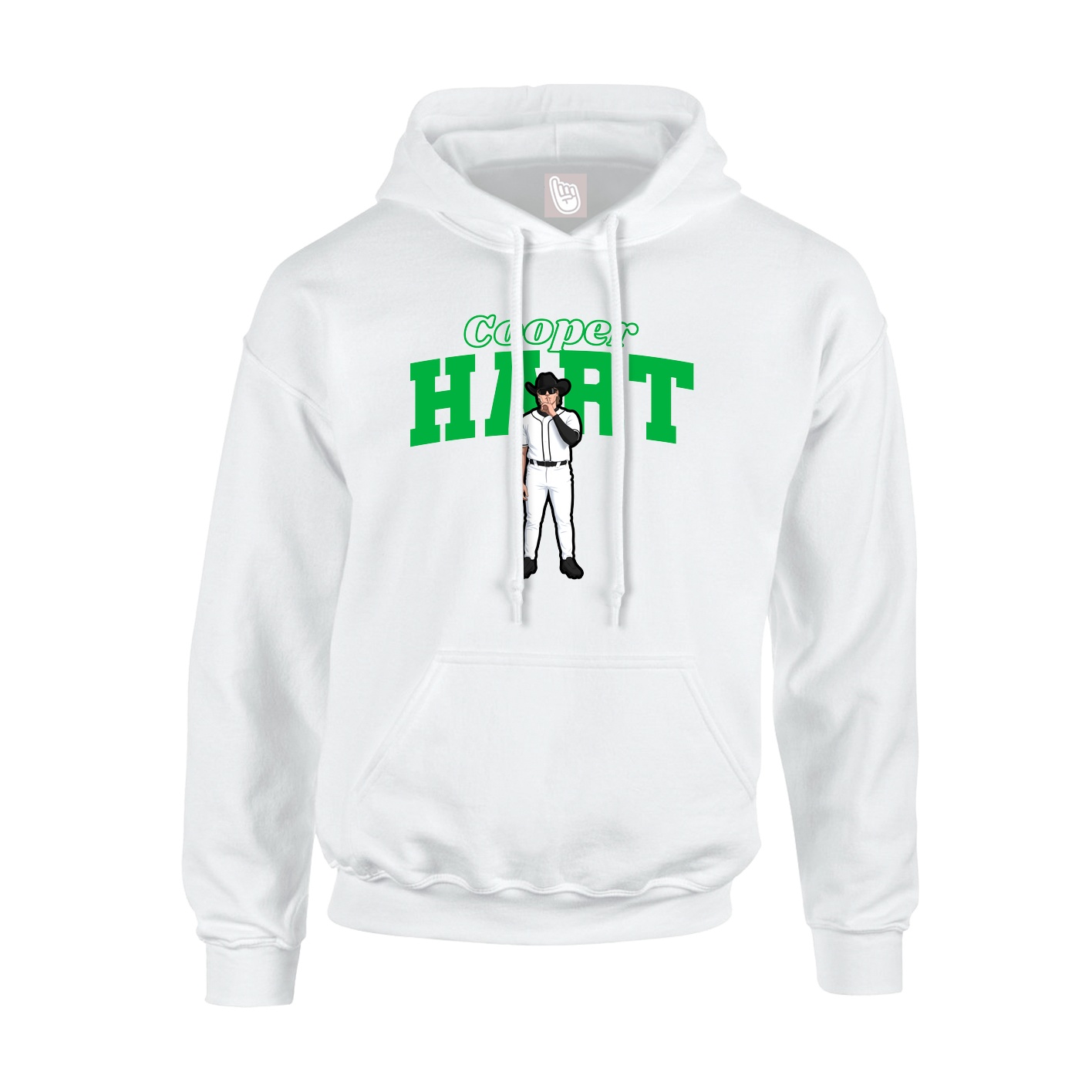 Youth Hoodie — Name Arch in White