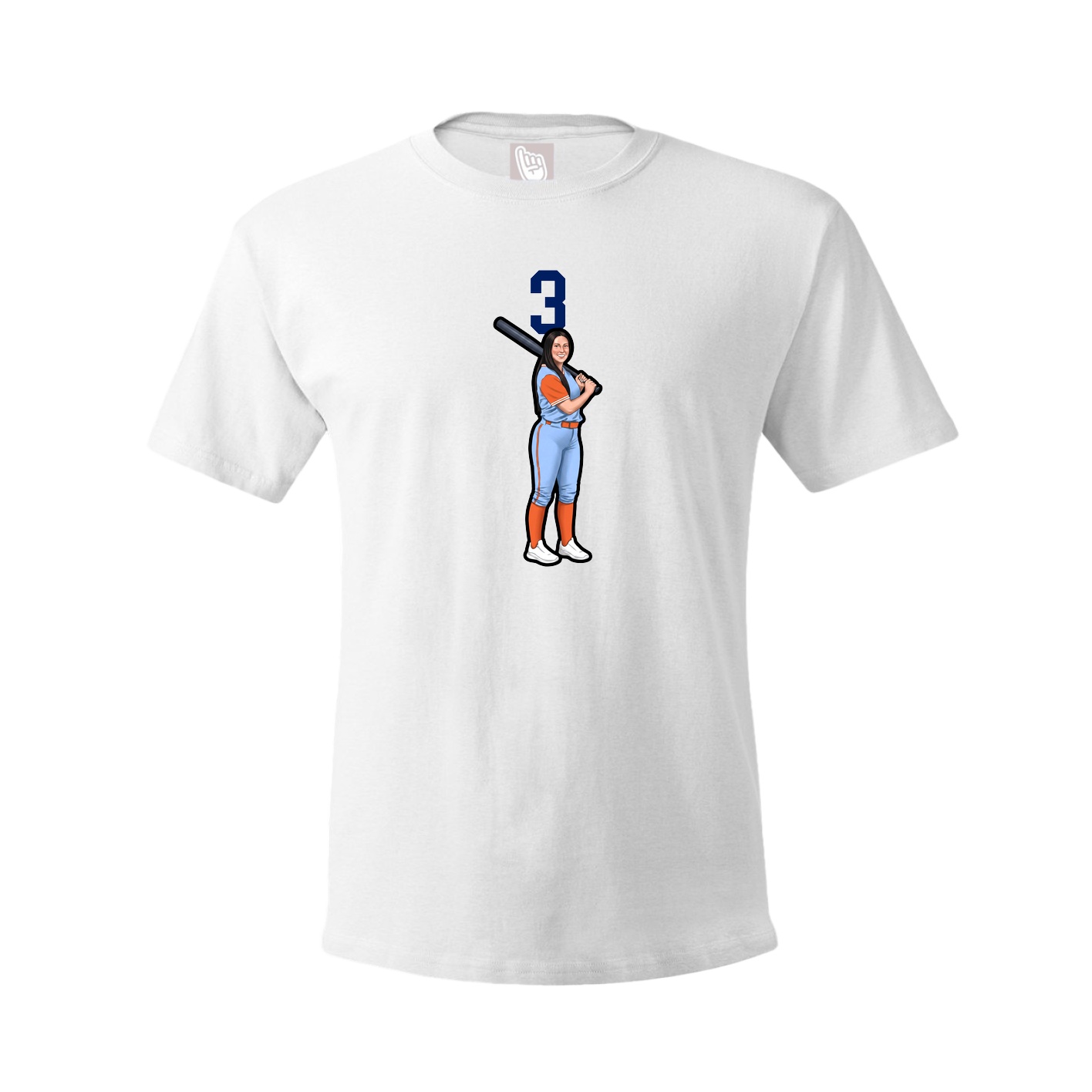 Youth Tee — Number Top in White