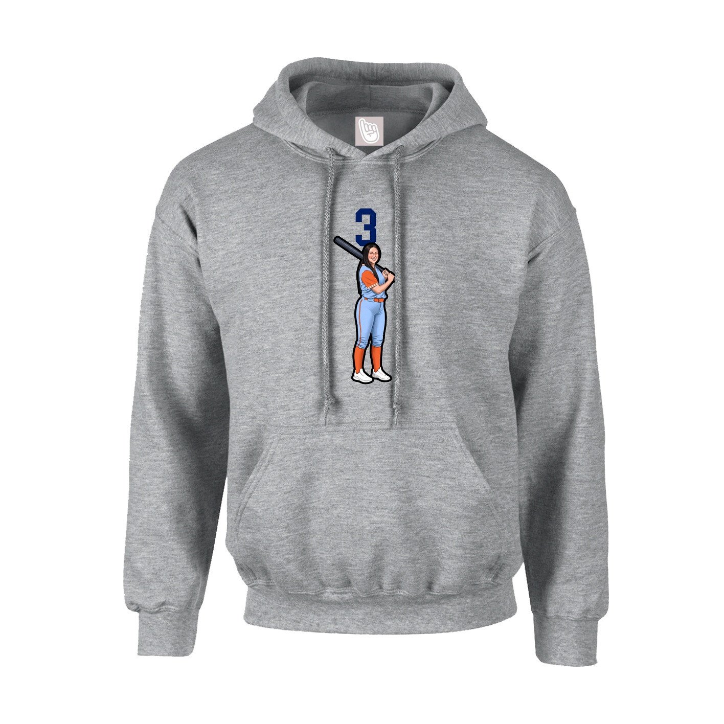 Hoodie — Number Top in Grey