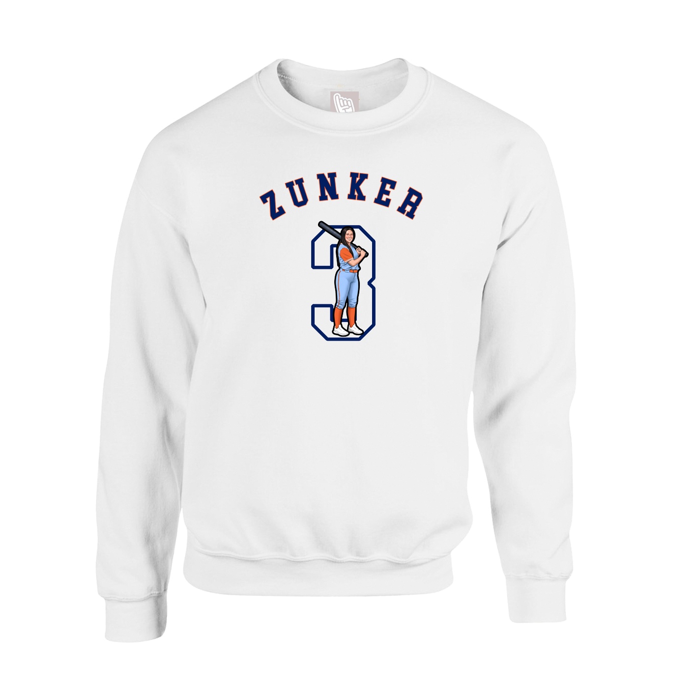 Fleece Crew — Shirsey Arch in White