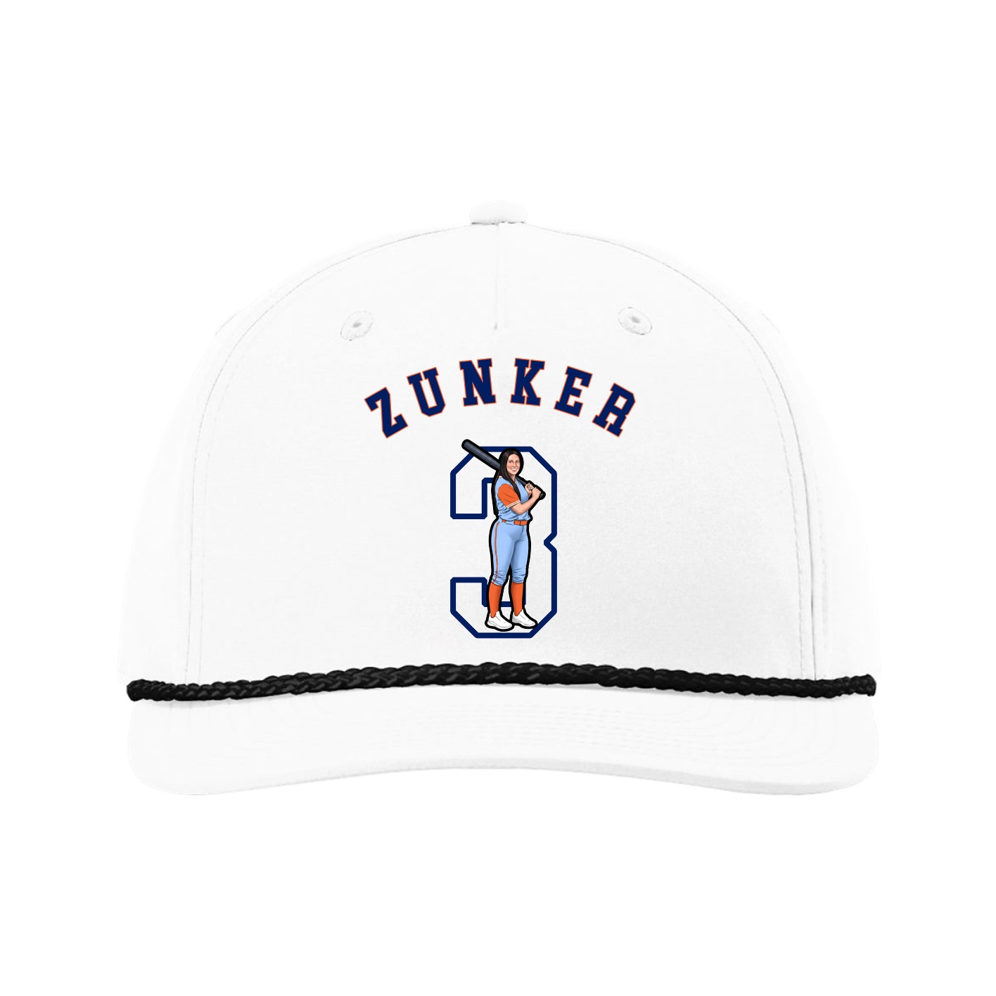 Five-Panel Classic Rope Cap — Shirsey Arch in White