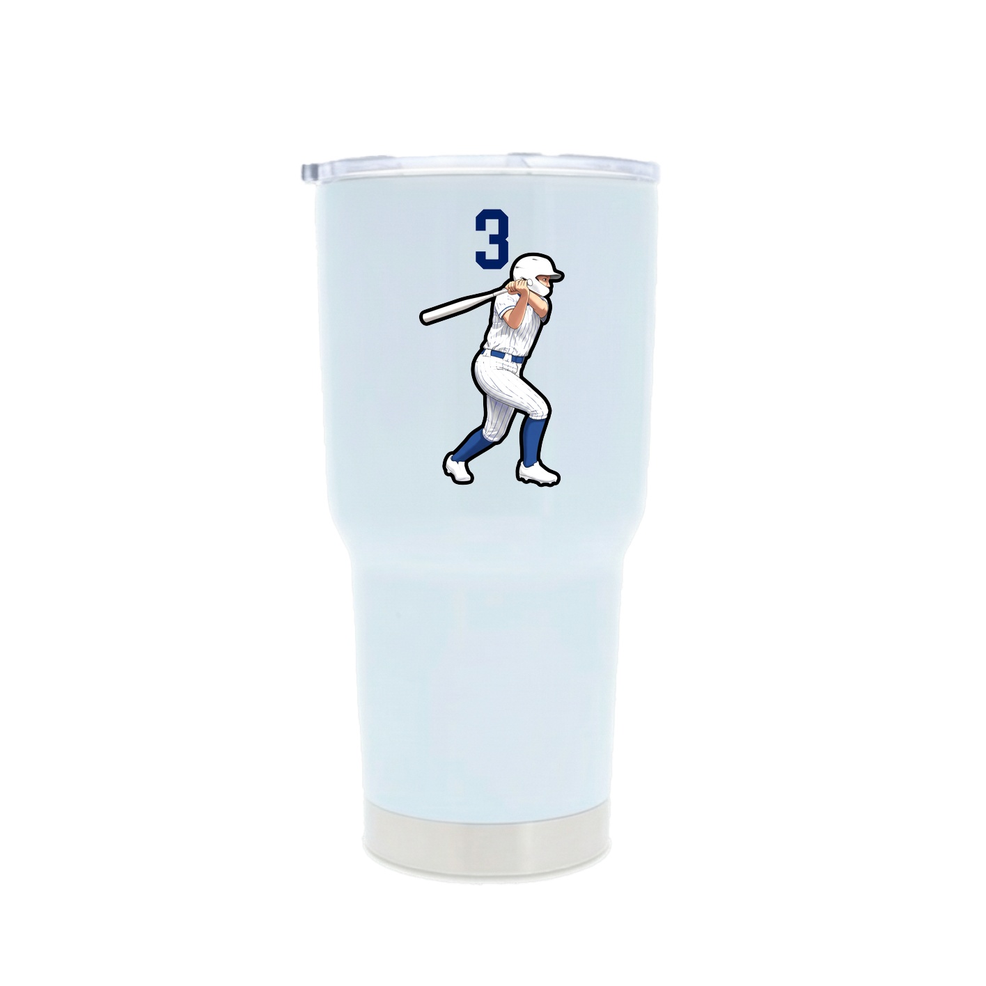 30oz Stainless Steel Tumbler — Number Top in White