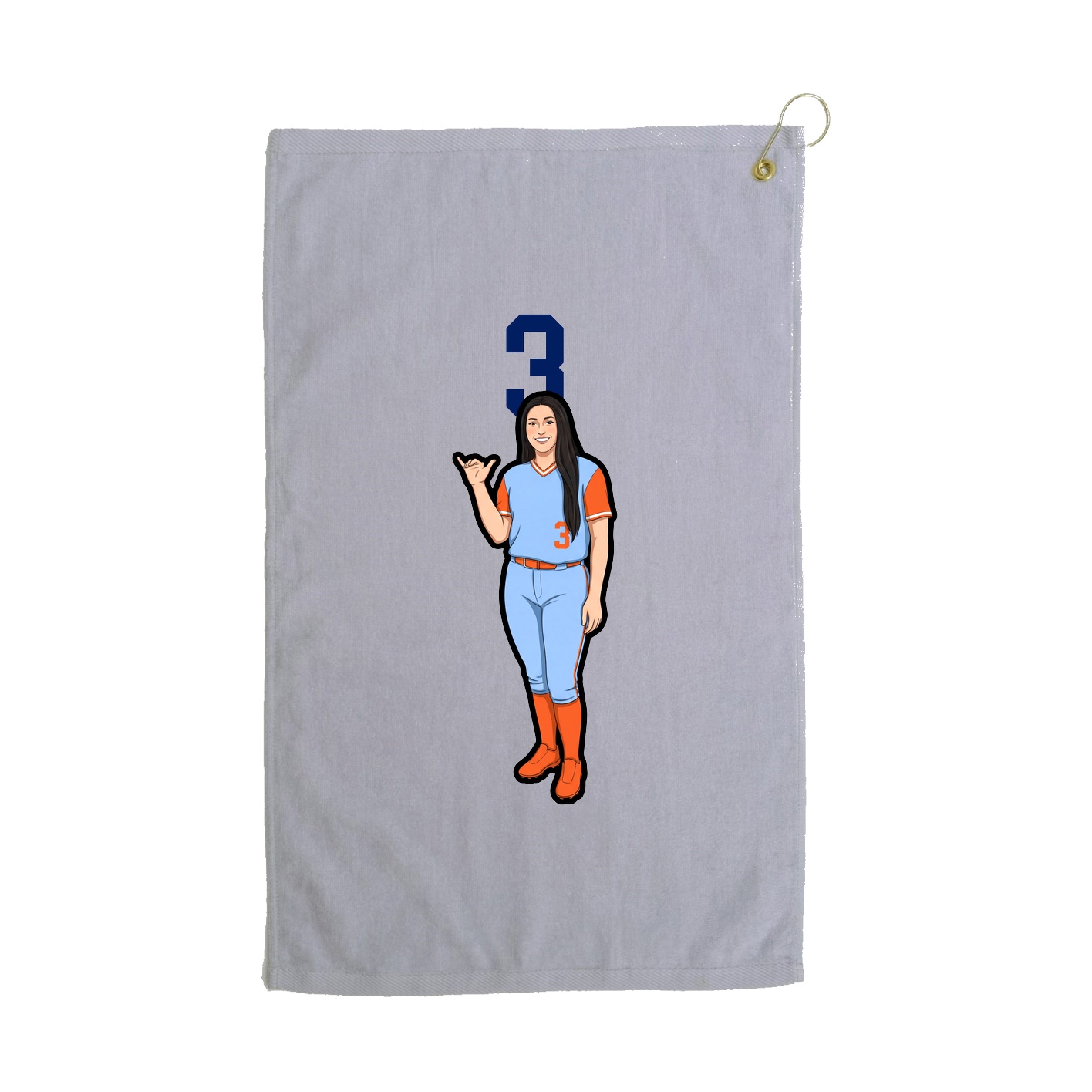 Golf Towel — Number Top in Grey