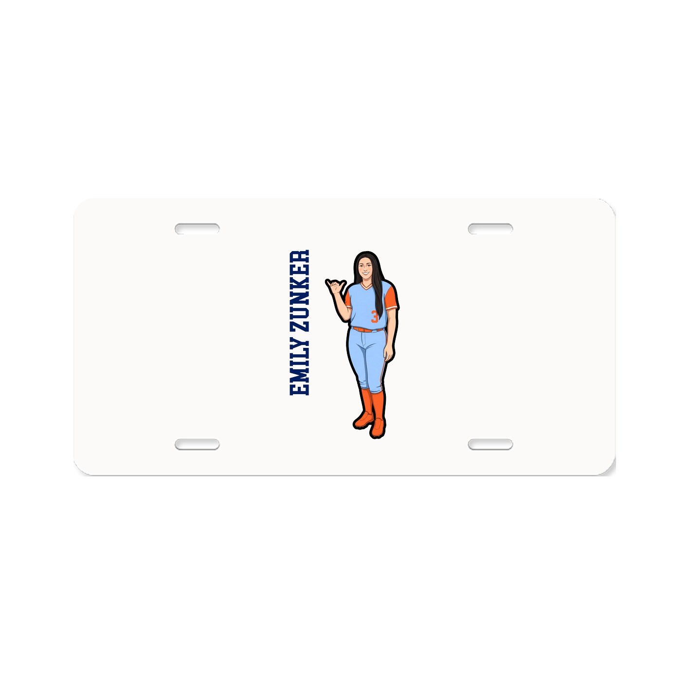 License Plate — Name Vertical in Classic