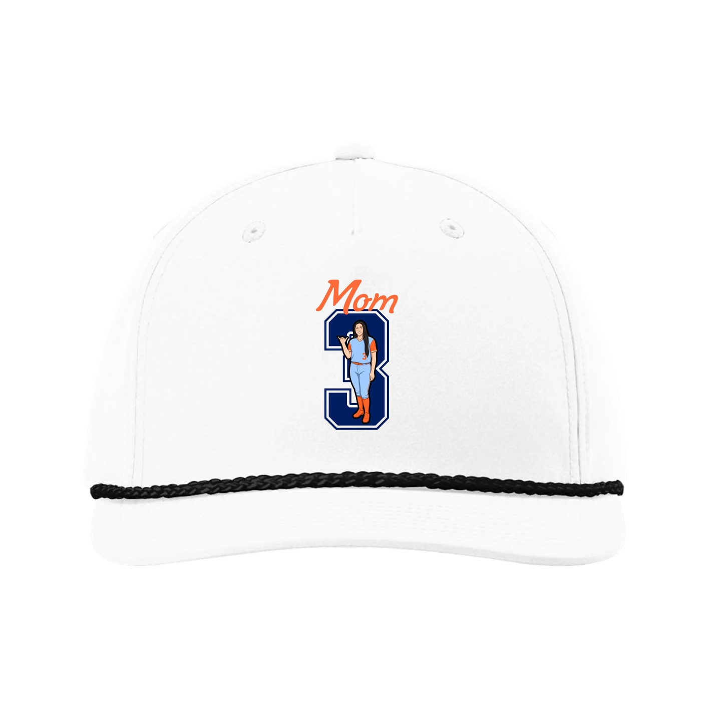 Five-Panel Classic Rope Cap — Mothers Day Shirsey in White
