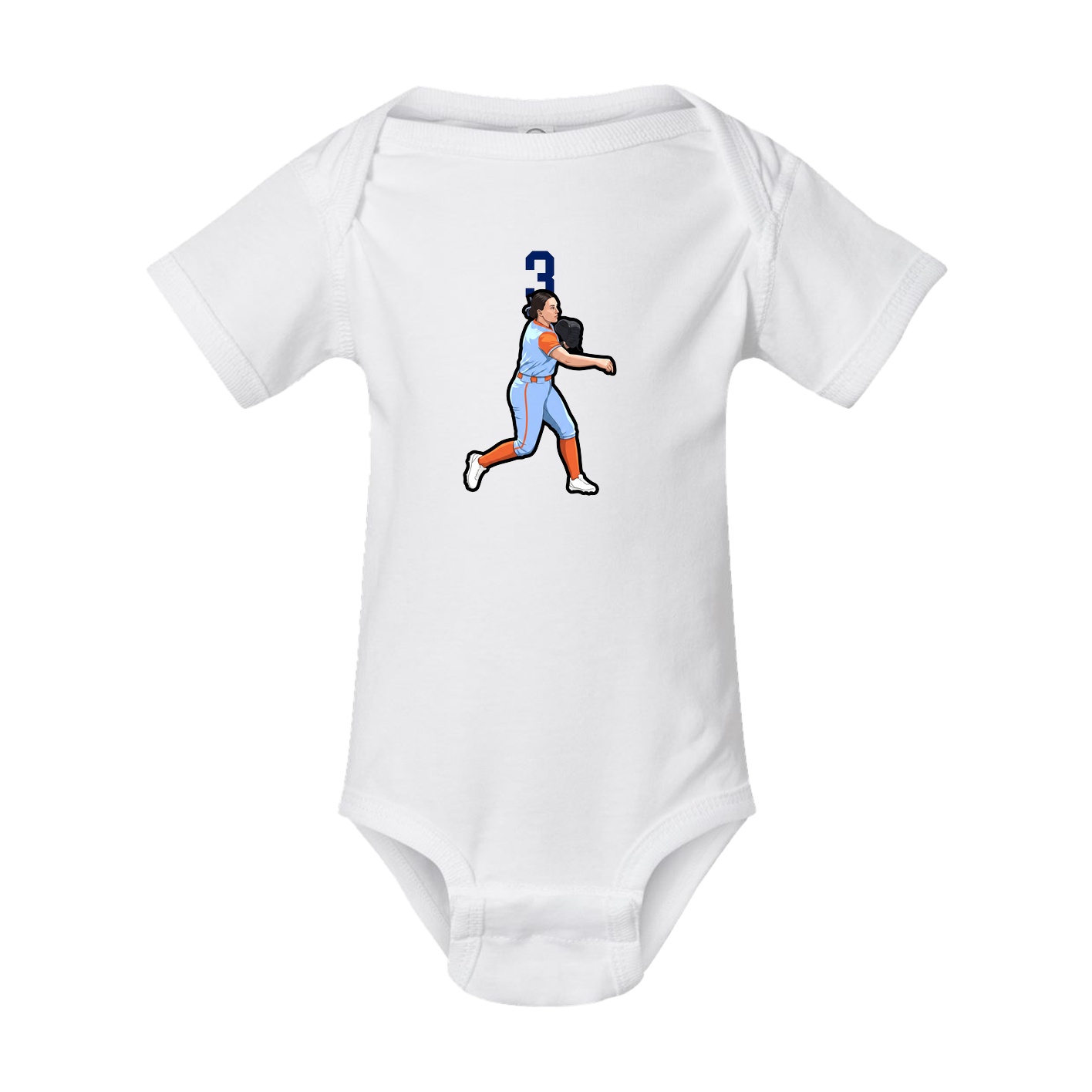 Baby Onesie — Number Top in White