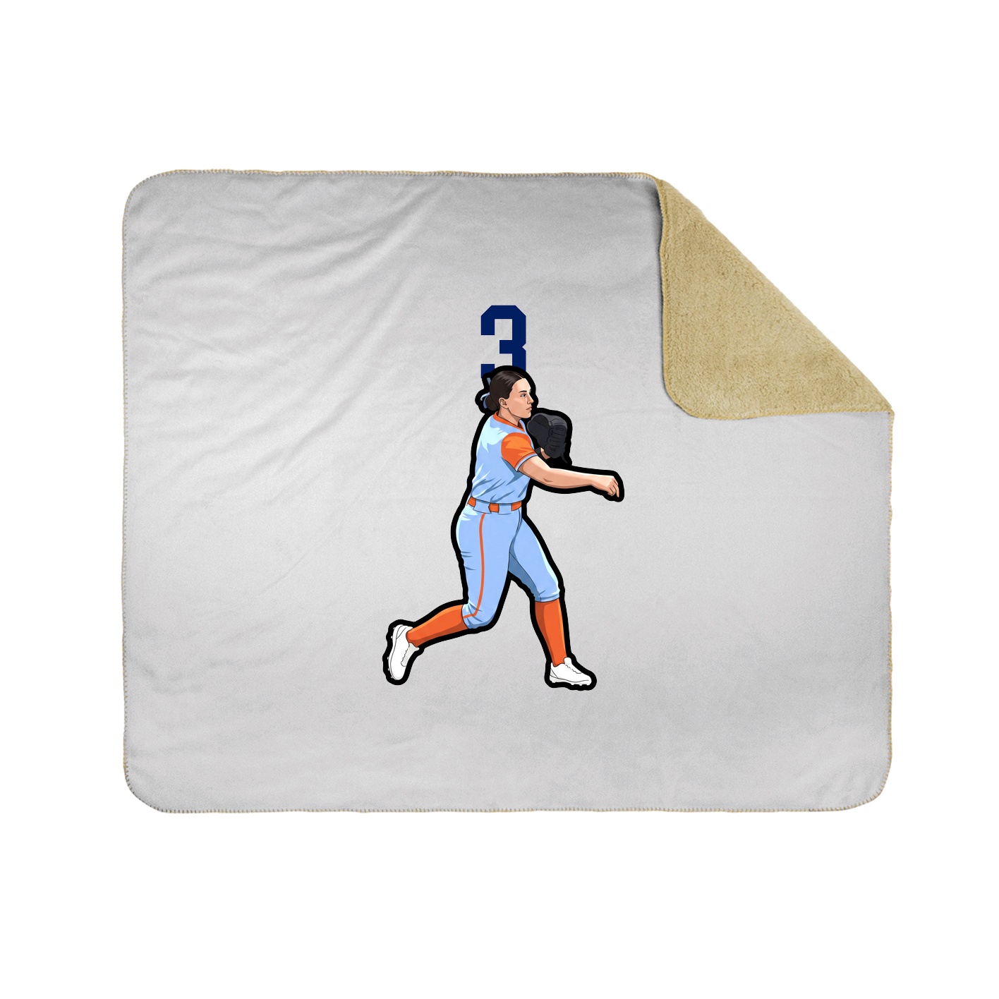 Throw Blanket — Number Top in White