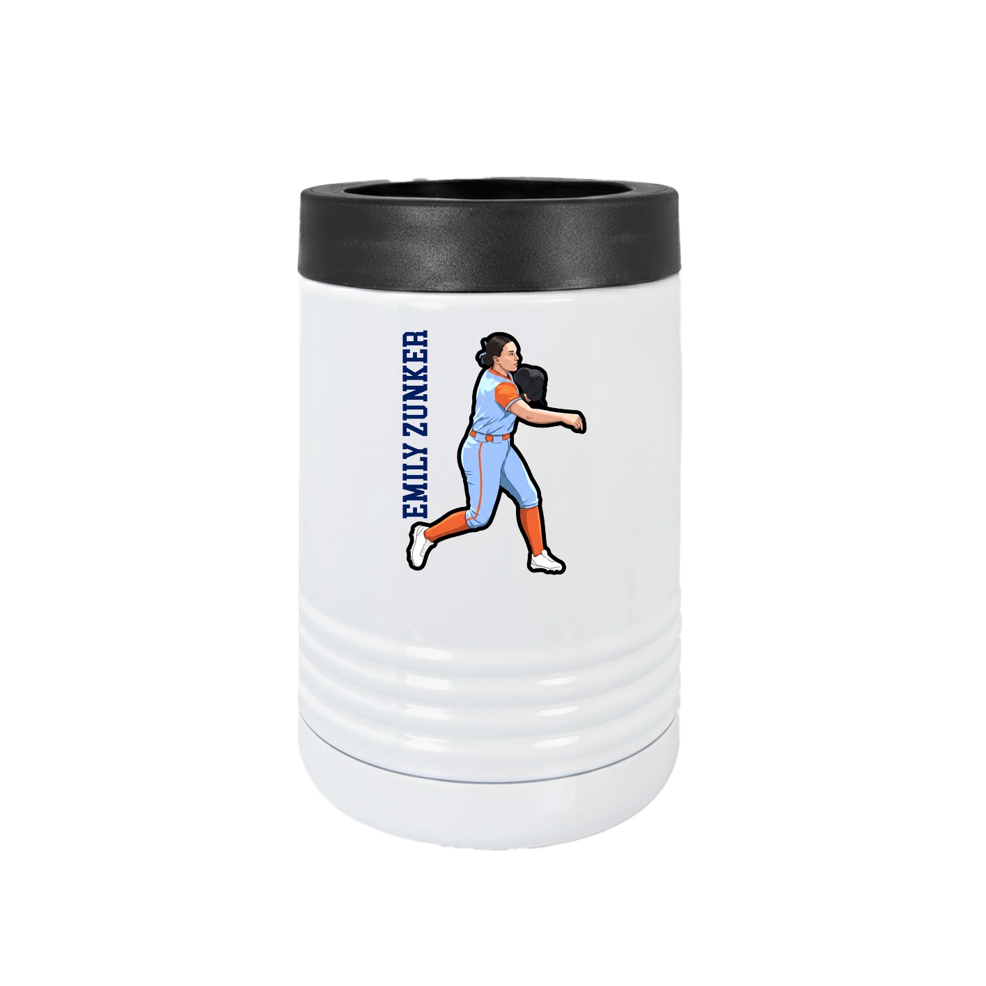 Beverage Holder — Name Vertical in White