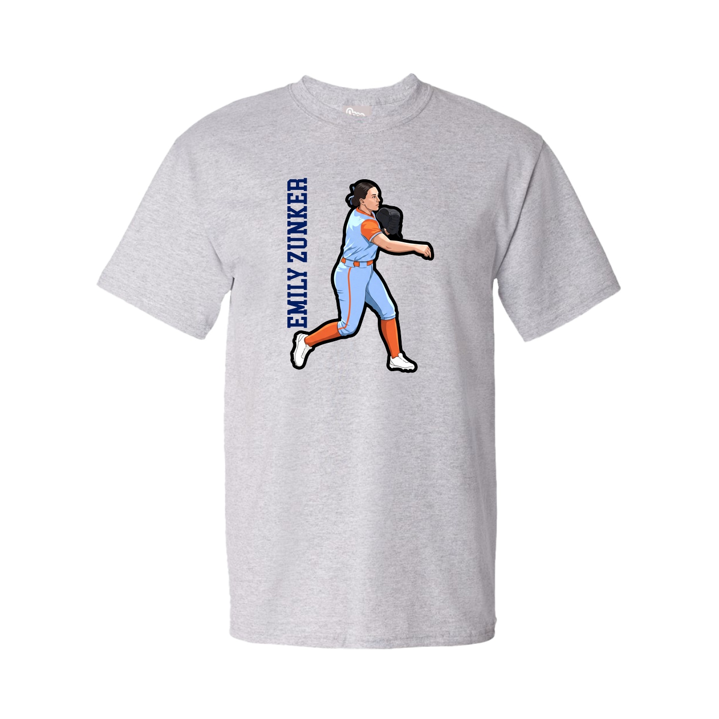 Tee — Name Vertical in Grey