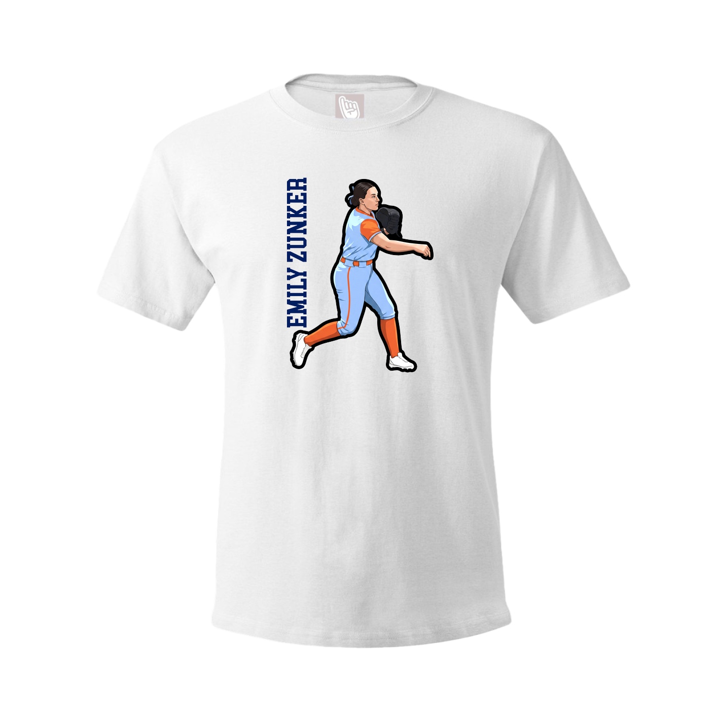 Tee — Name Vertical in White