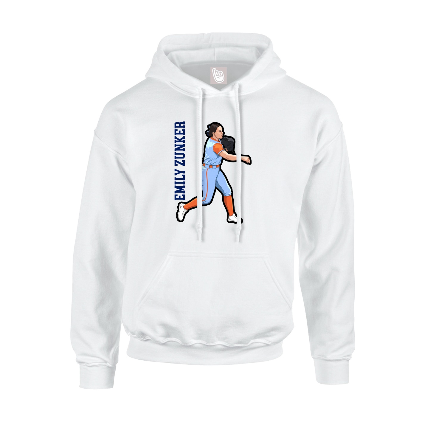 Youth Hoodie — Name Vertical in White