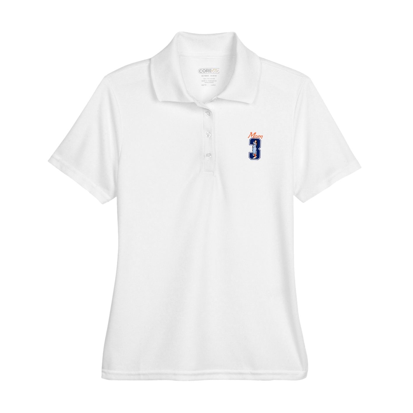 Womens Performance Polo — Mothers Day Shirsey in White