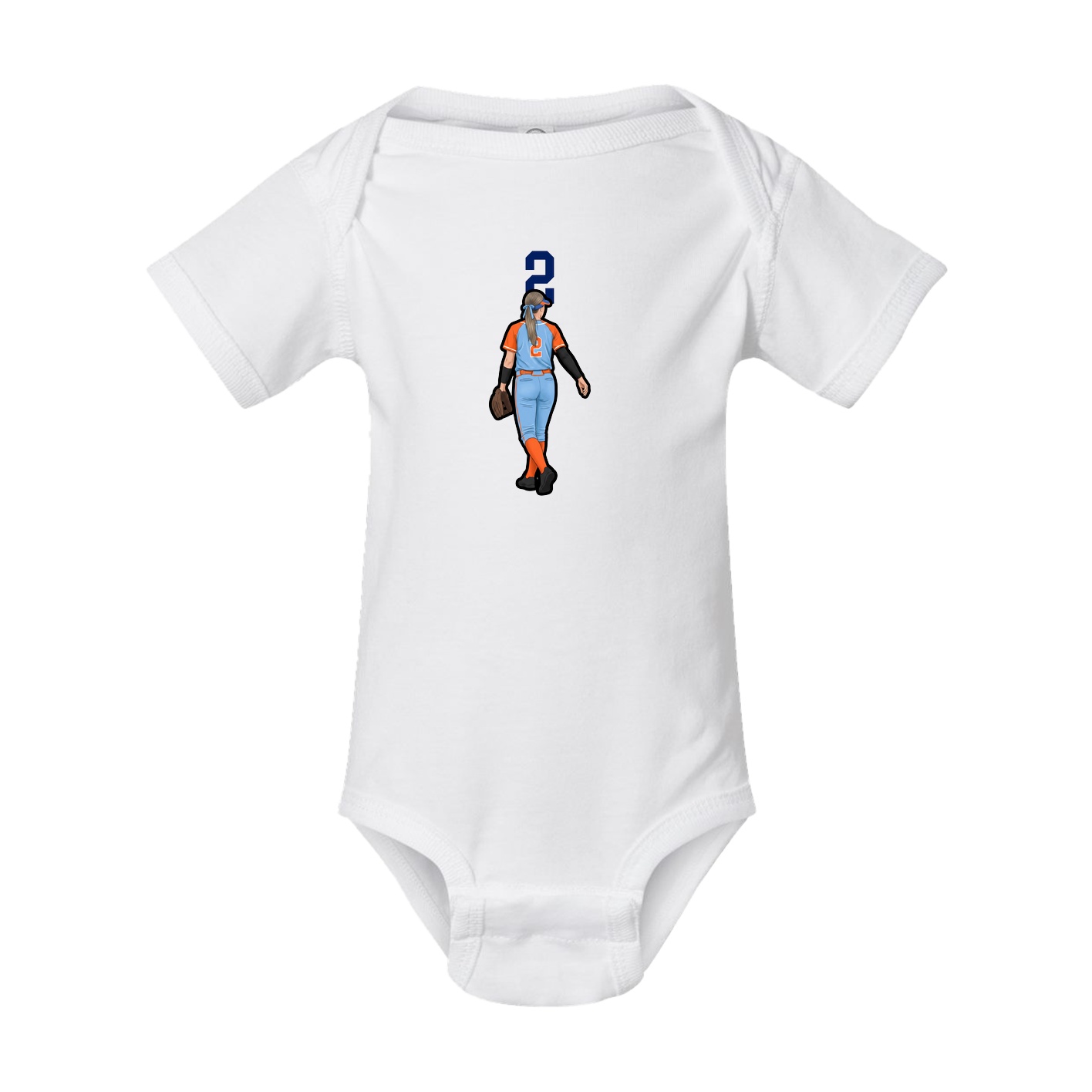 Baby Onesie — Number Top in White