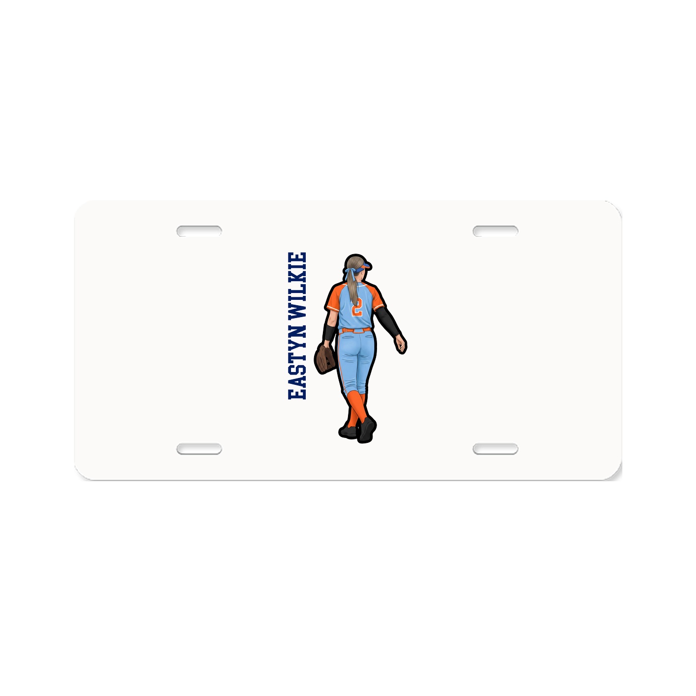 License Plate — Name Vertical in Classic