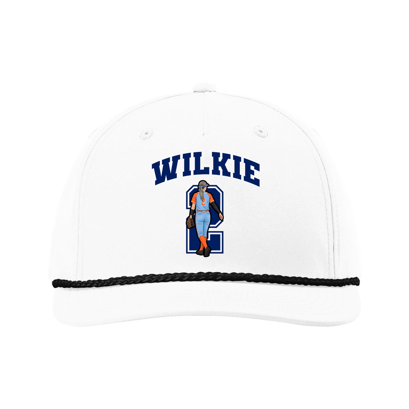 Five-Panel Classic Rope Cap — Number in White