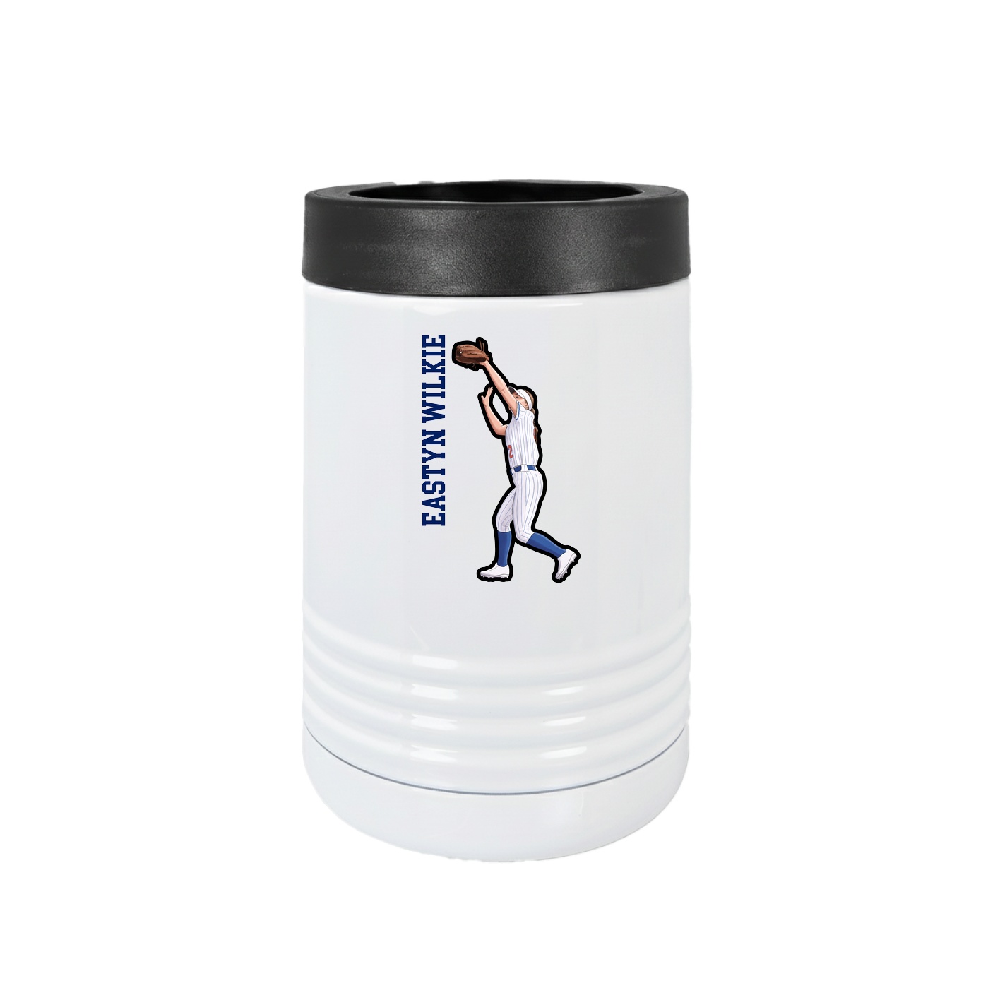 Beverage Holder — Name Vertical in White