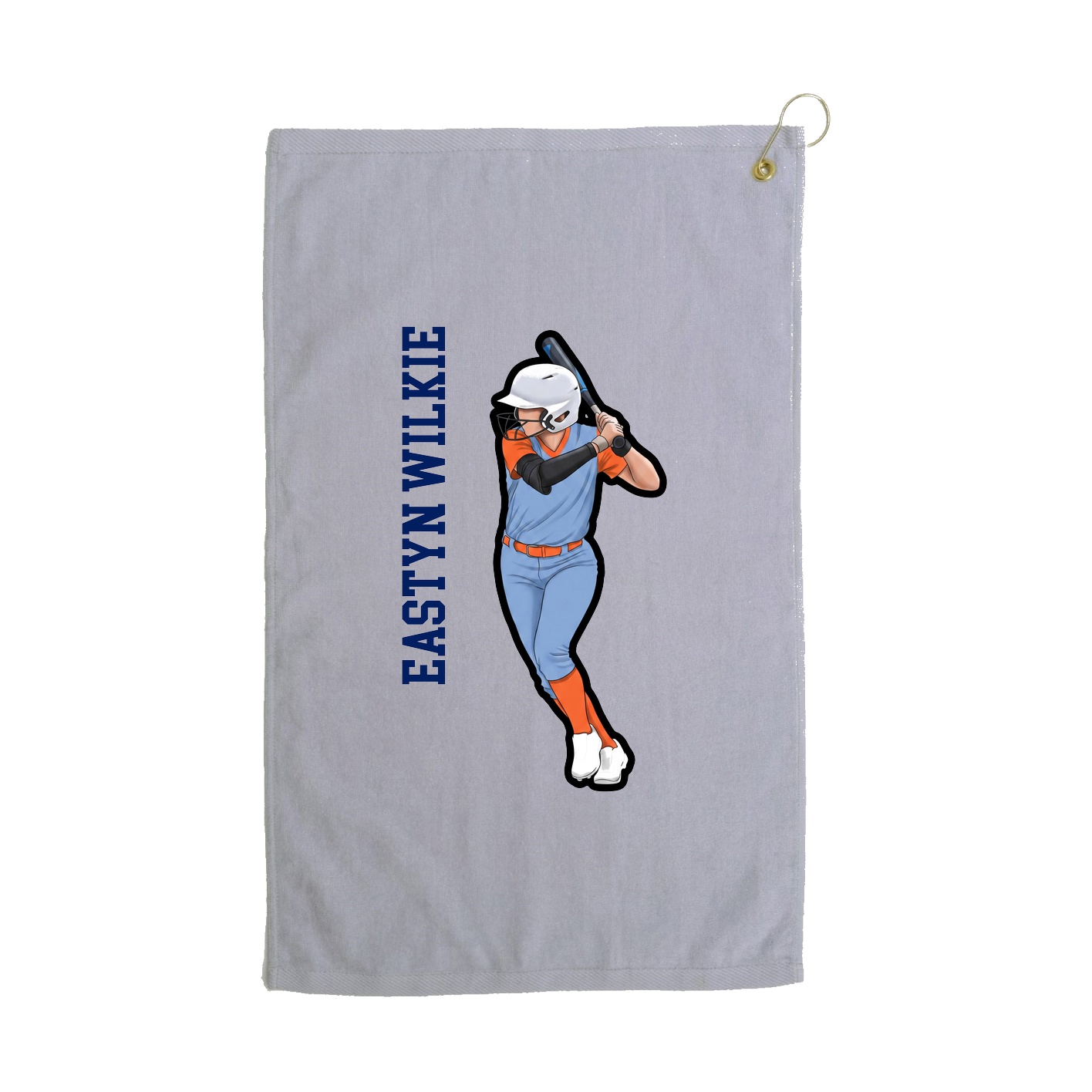 Golf Towel — Name Vertical in Grey