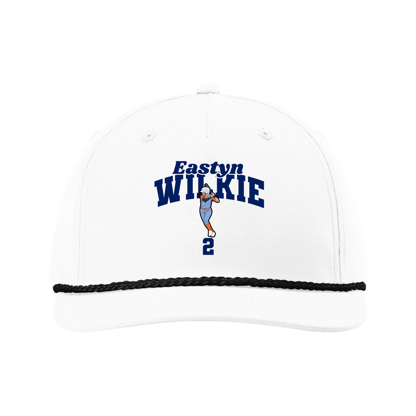 Five-Panel Classic Rope Cap — Signature Arch in White