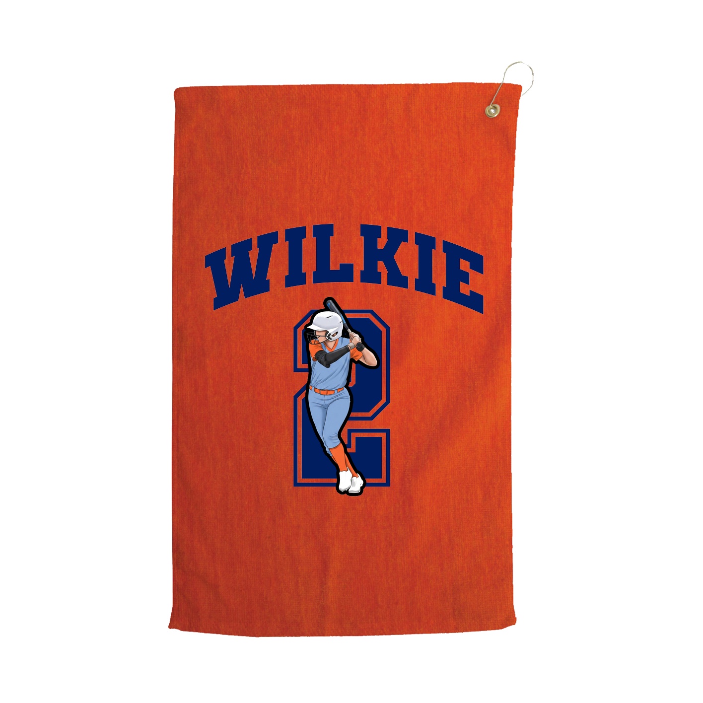Golf Towel — Number in Orange