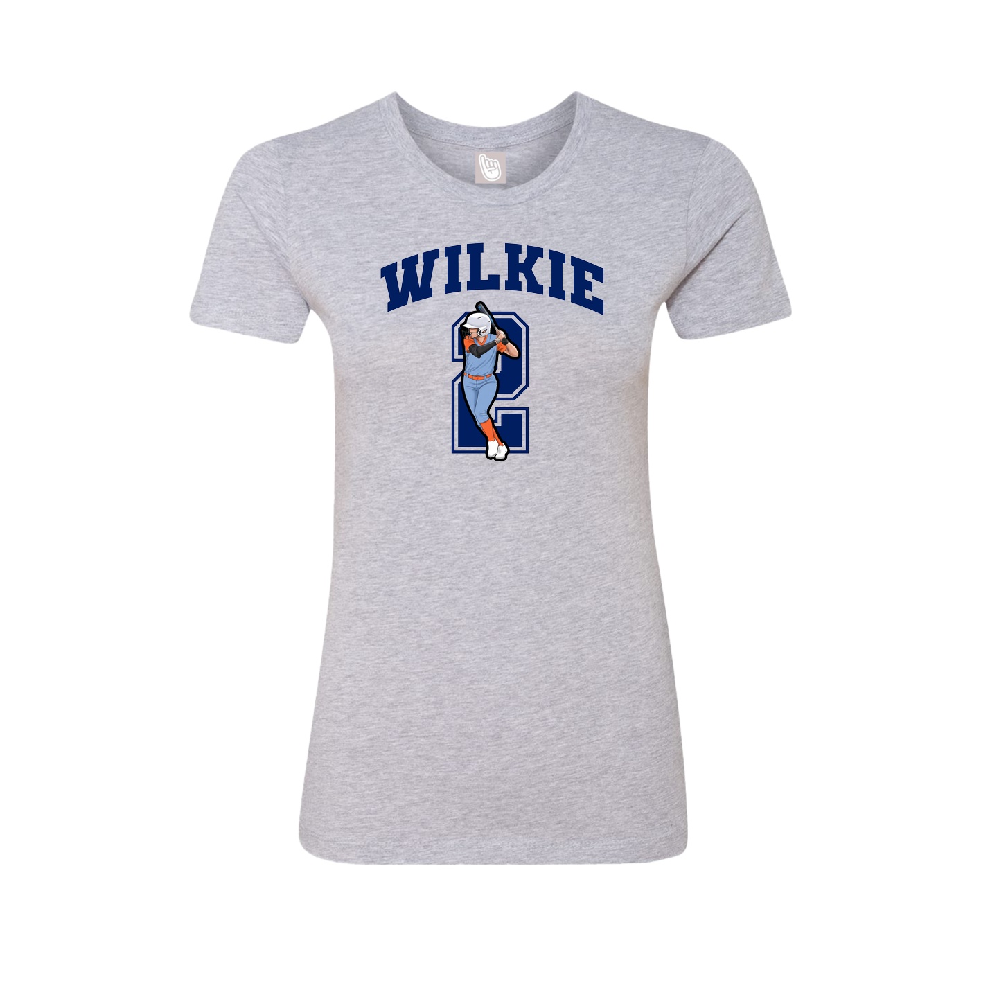 Fitted Women's Tee — Number in Grey