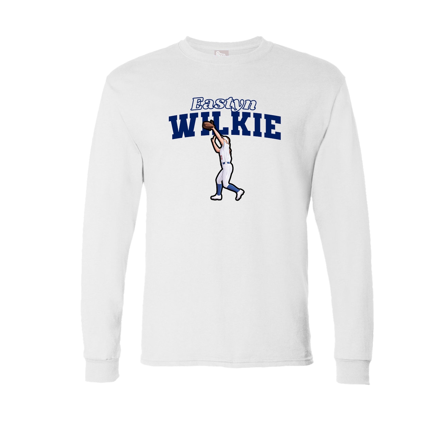Long Sleeve Tee — Name Arch in White