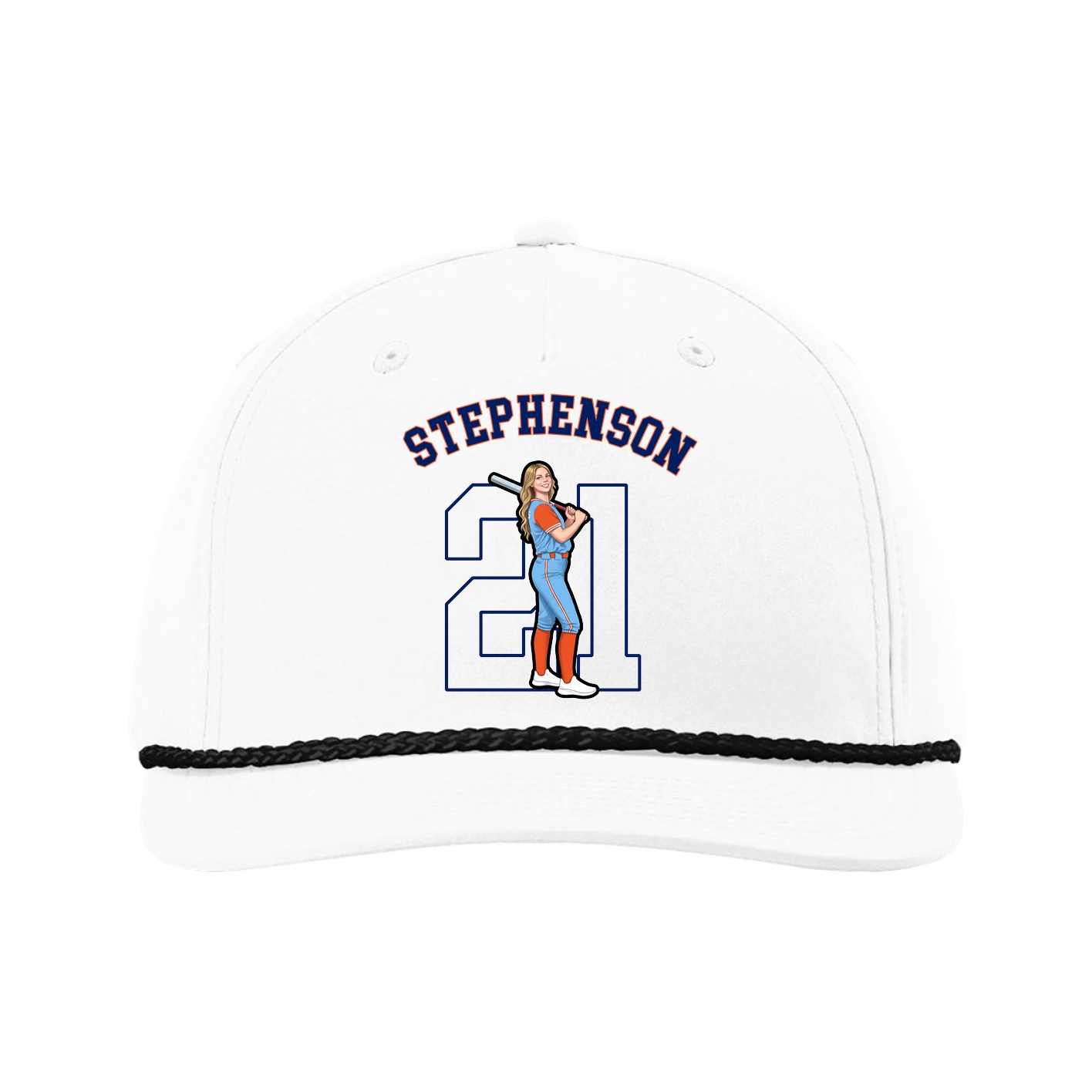 Five-Panel Classic Rope Cap — Shirsey Arch in White