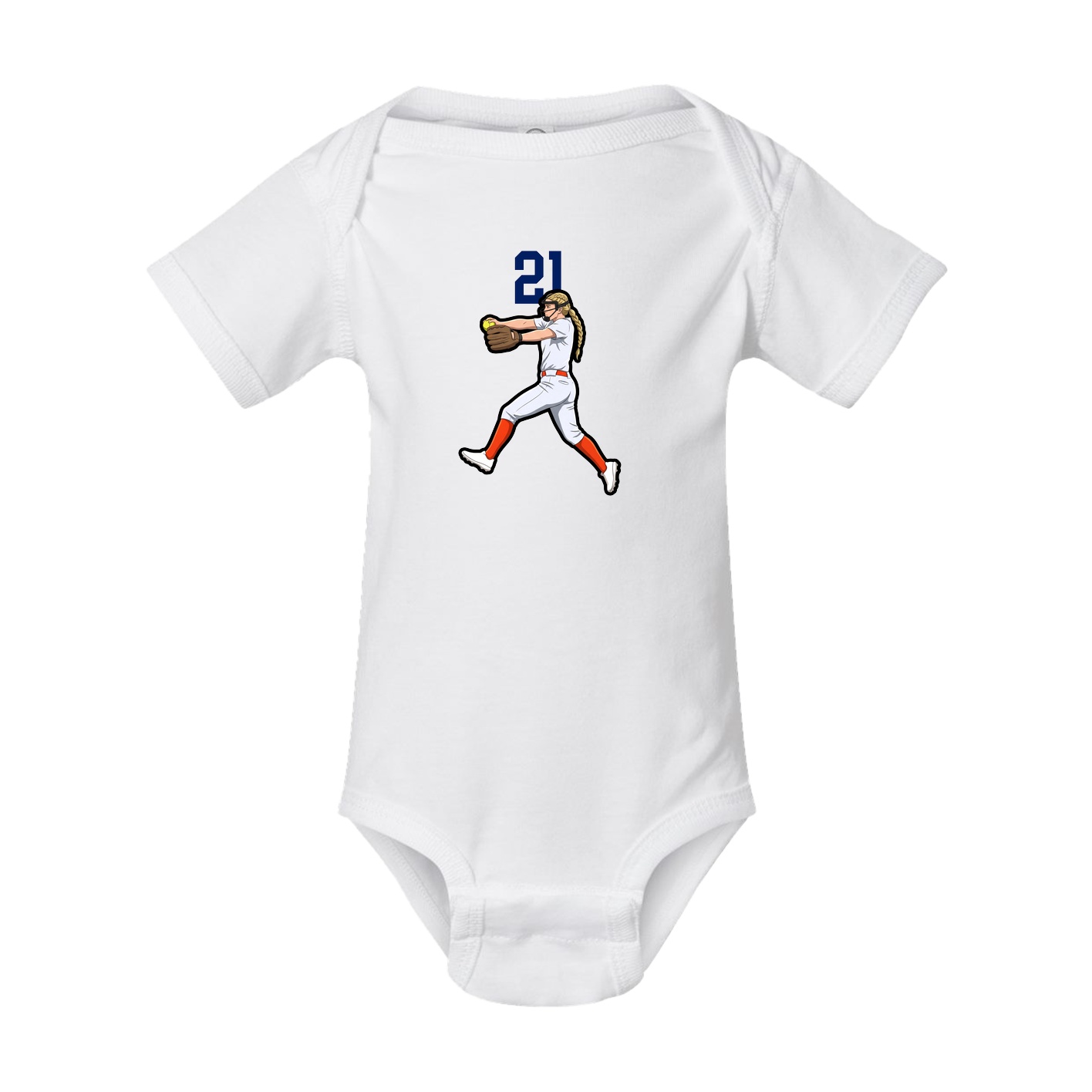 Baby Onesie — Number Top in White