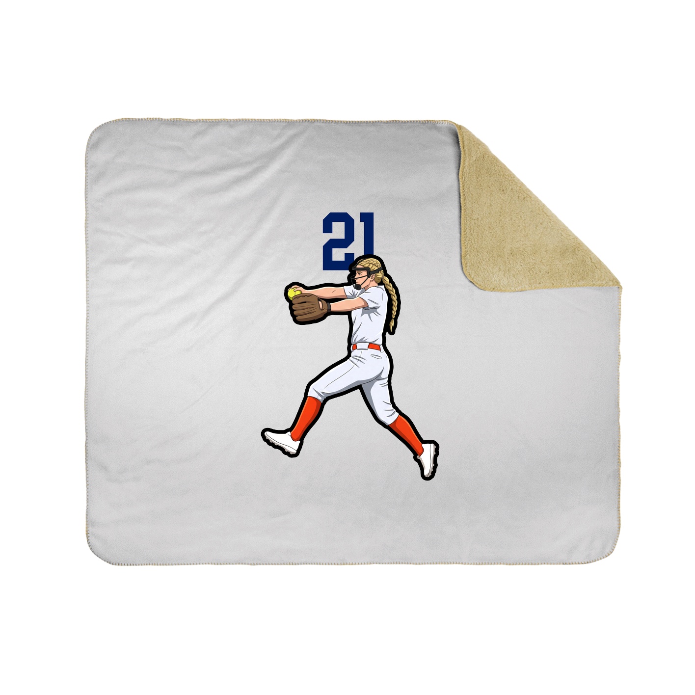 Throw Blanket — Number Top in White