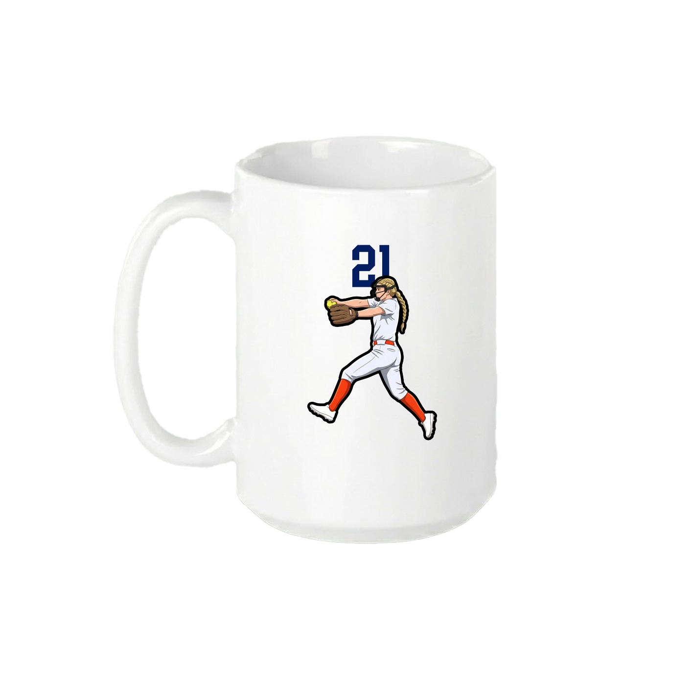 15oz Coffee Mug — Number Top in White