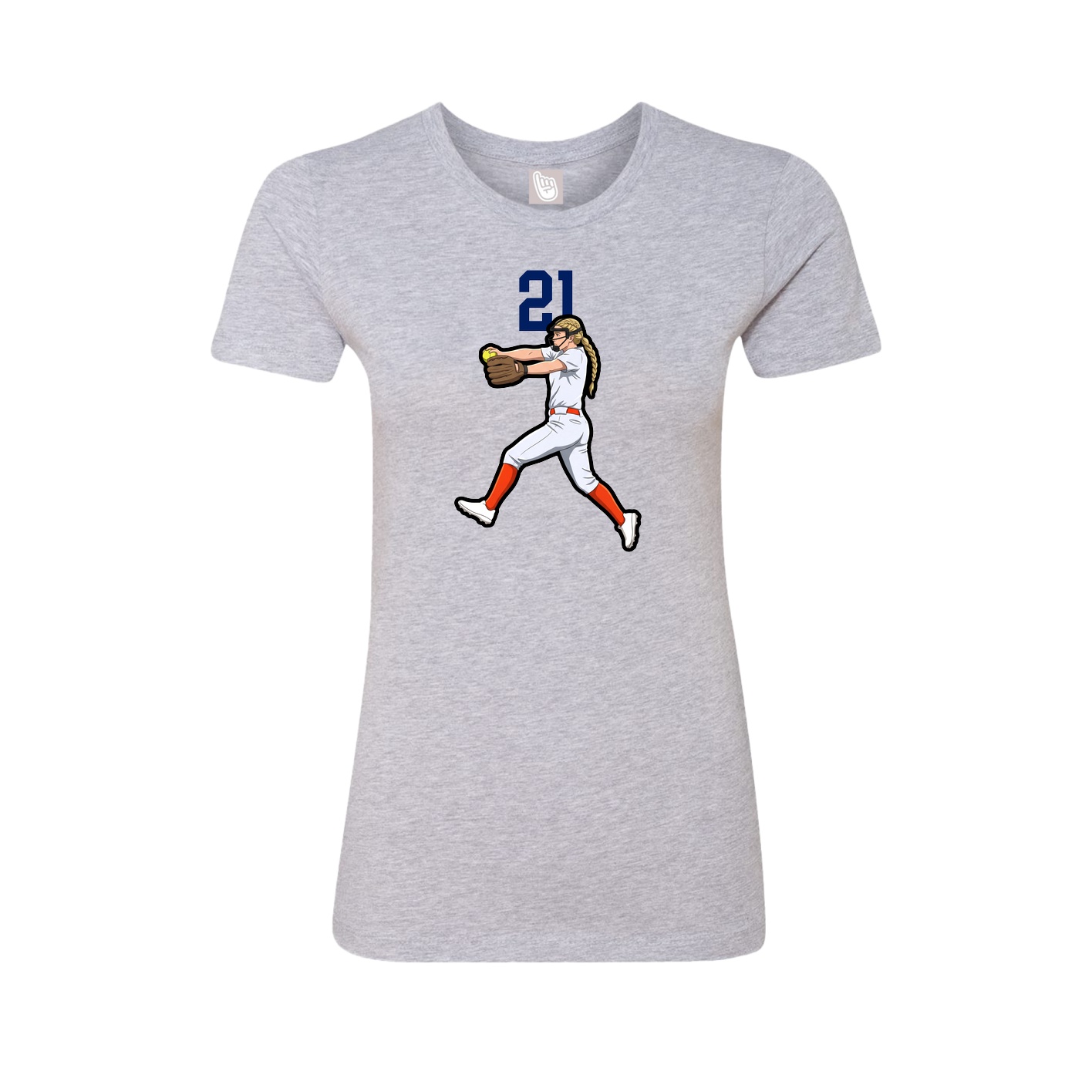Fitted Women's Tee — Number Top in Grey