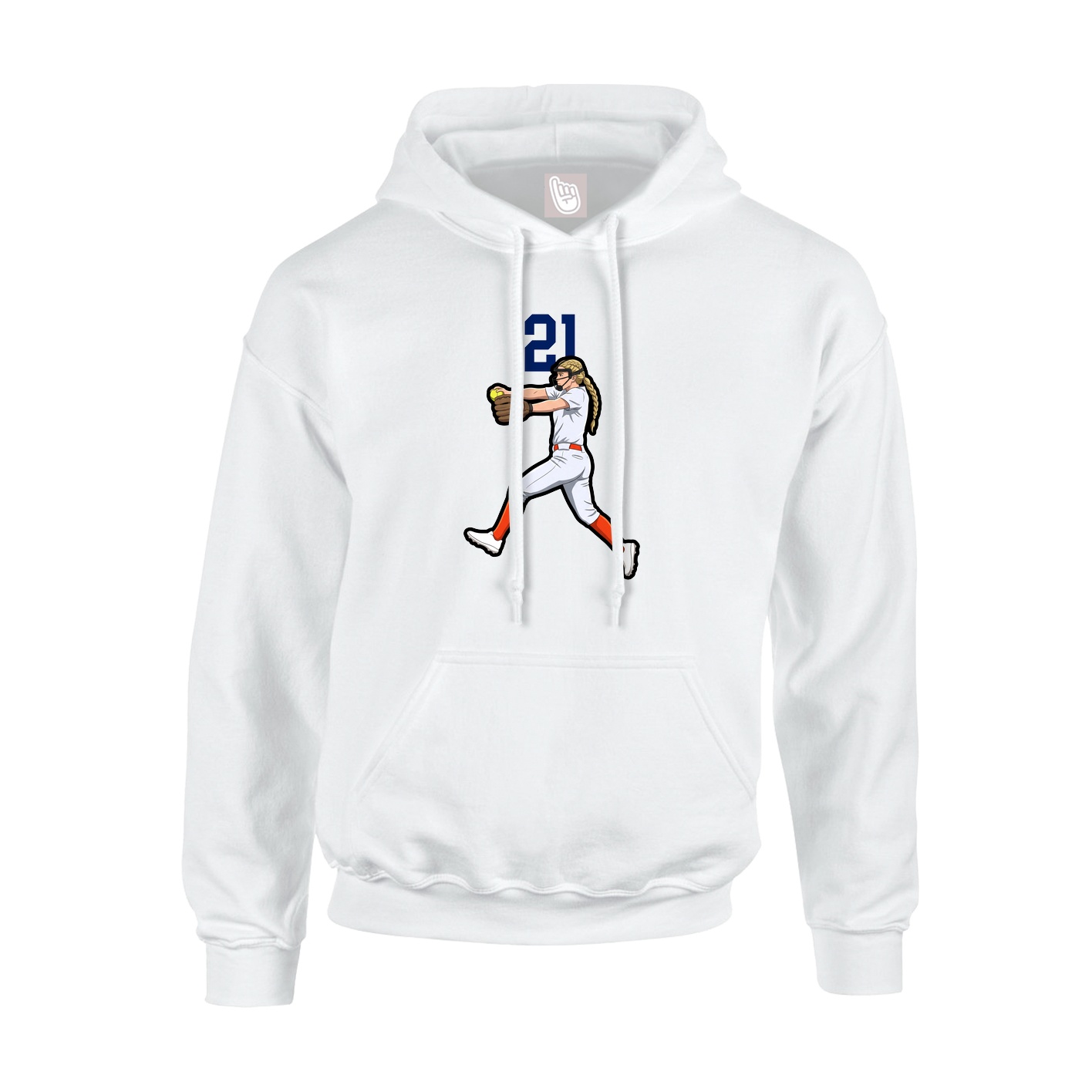 Youth Hoodie — Number Top in White