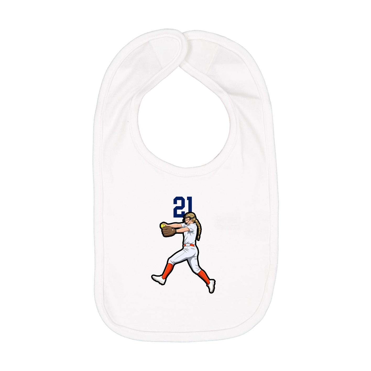 Infant Bib — Number Top in White