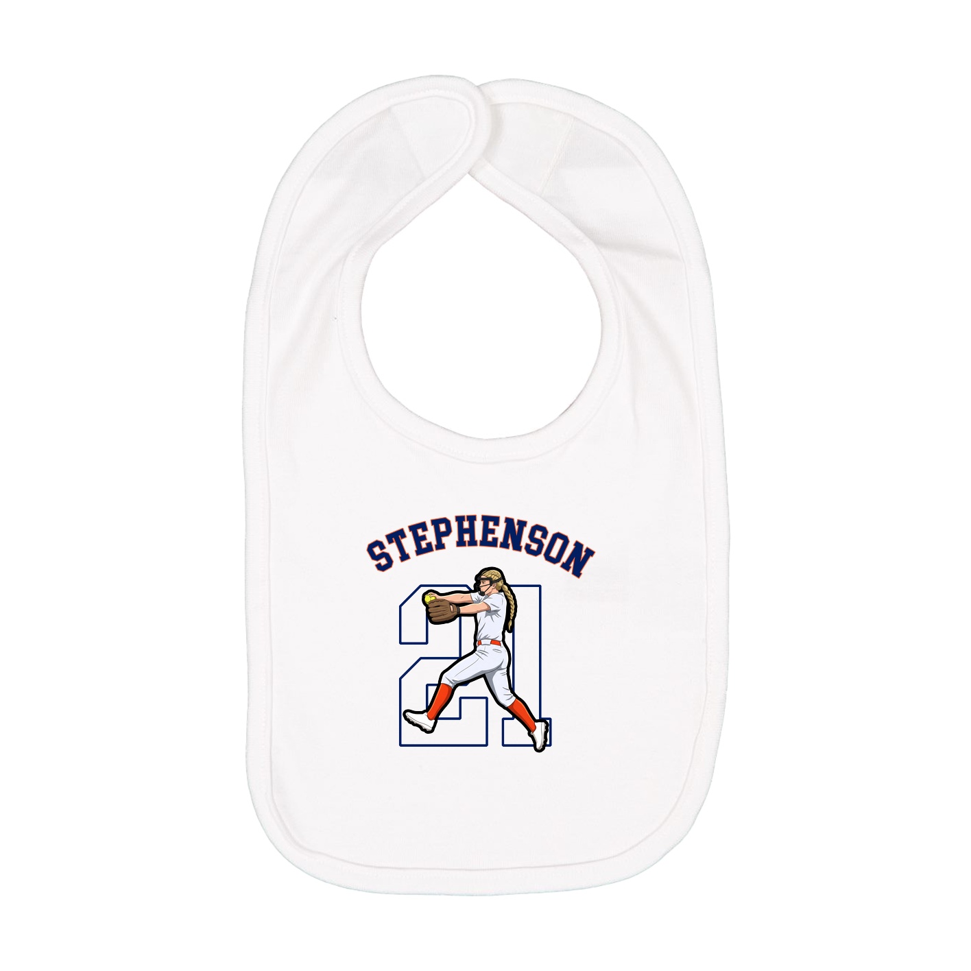 Infant Bib — Shirsey Arch in White
