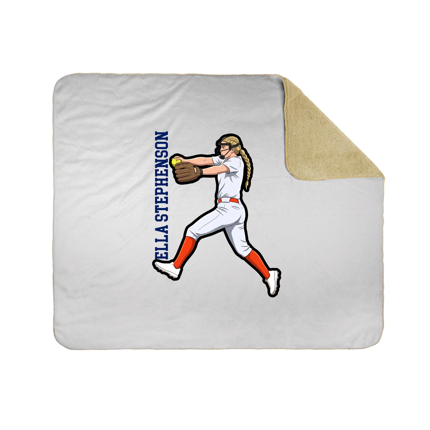Throw Blanket — Name Vertical in White