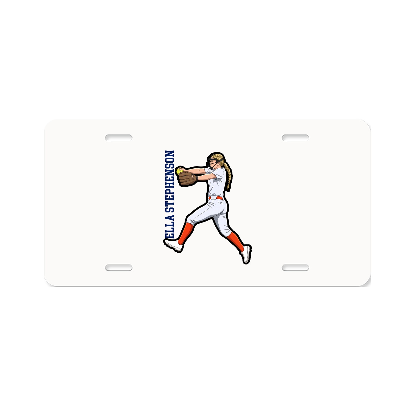 License Plate — Name Vertical in Classic