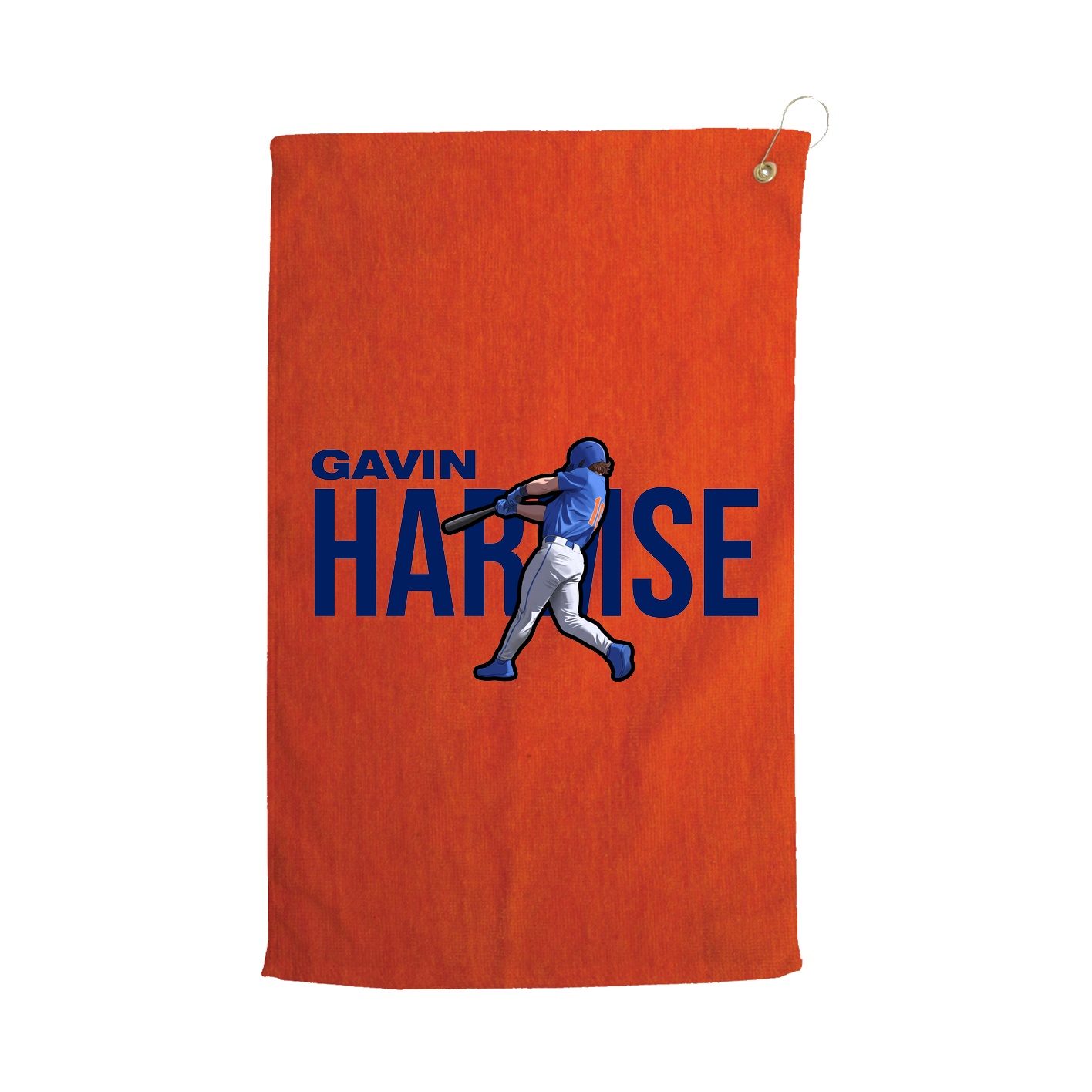 Golf Towel — Player Name in Orange