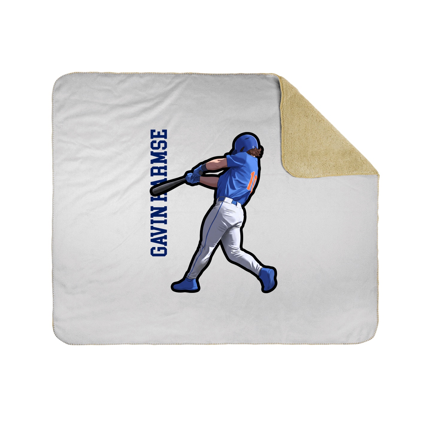 Throw Blanket — Name Vertical in White