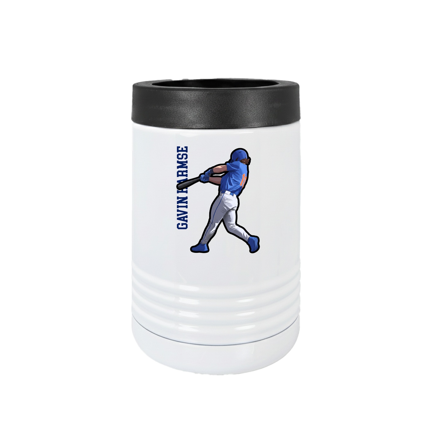 Beverage Holder — Name Vertical in White