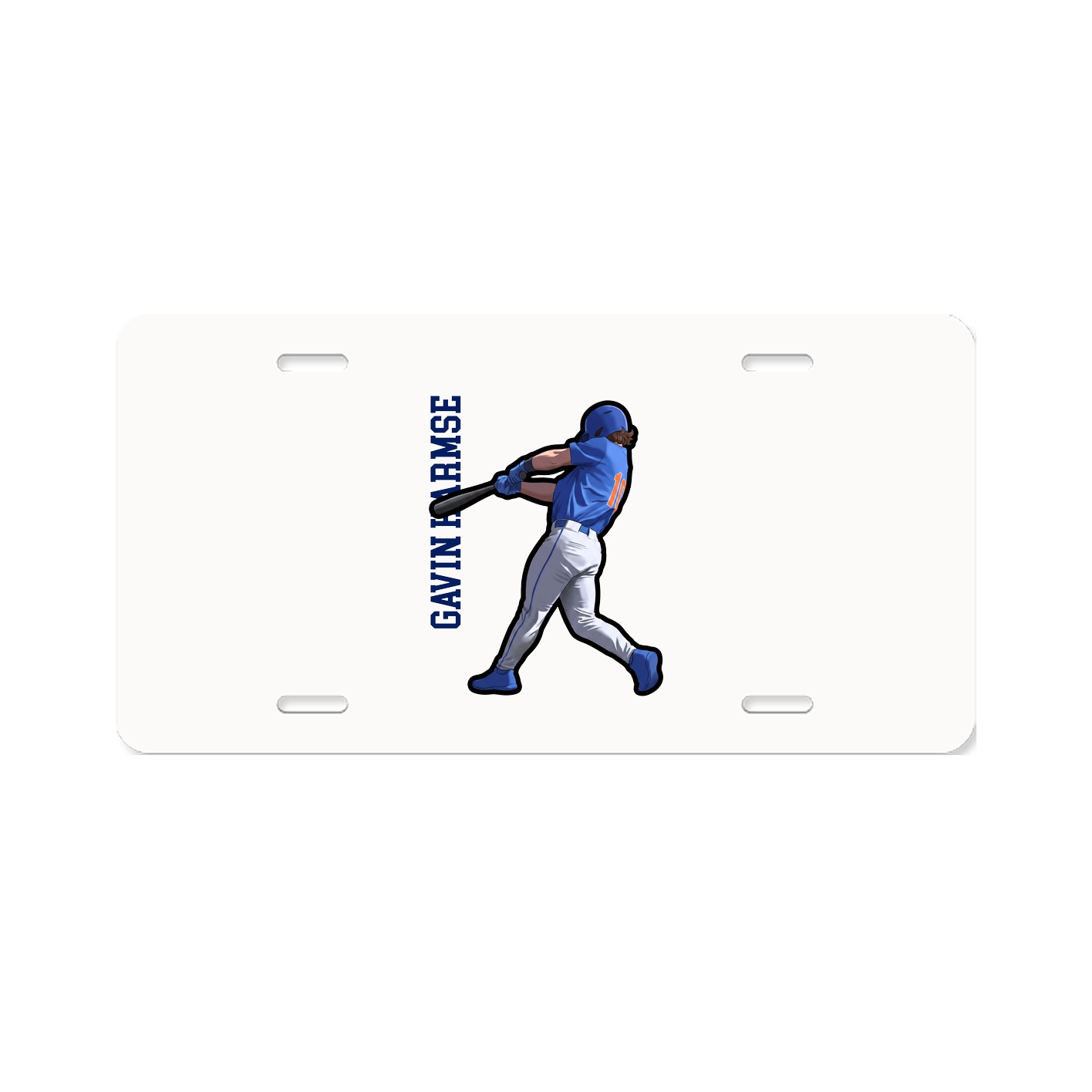 License Plate — Name Vertical in Classic